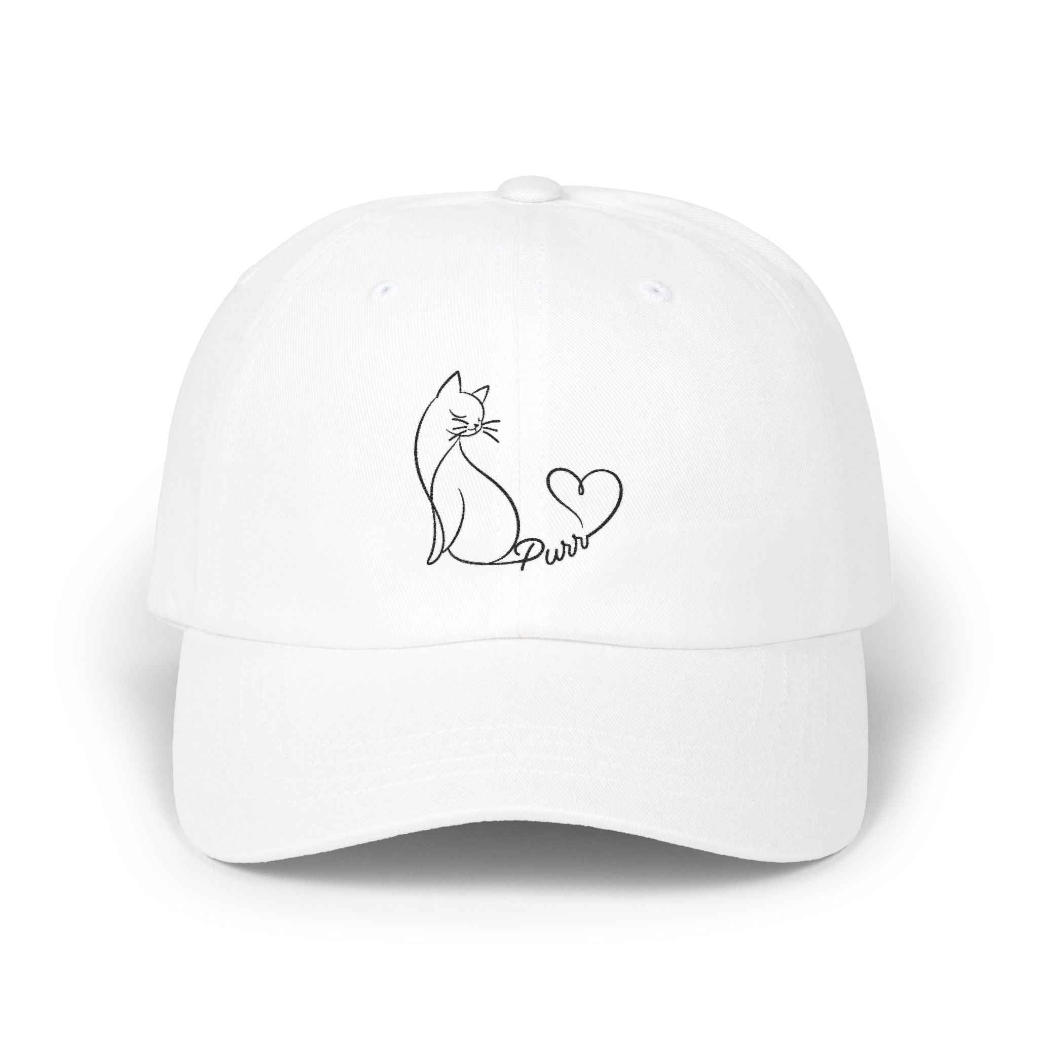 Purr Line Art Cat Hat – Minimalist Cat Lover Cap