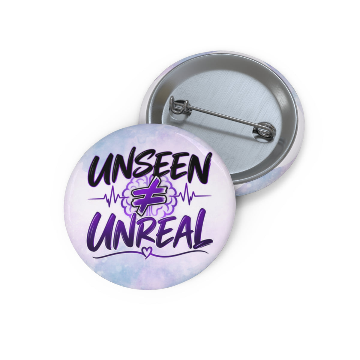 Unseen ≠ Unreal Epilepsy Awareness Pin Button