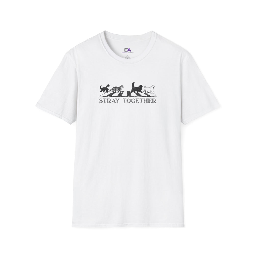 Stray Together Cat Crosswalk T-Shirt | Minimalist Cat Lover Graphic Tee