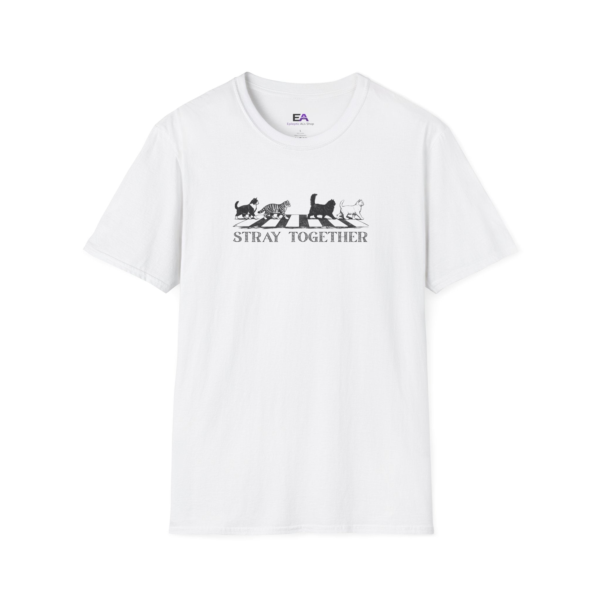 Stray Together Cat Crosswalk T-Shirt | Minimalist Cat Lover Graphic Tee