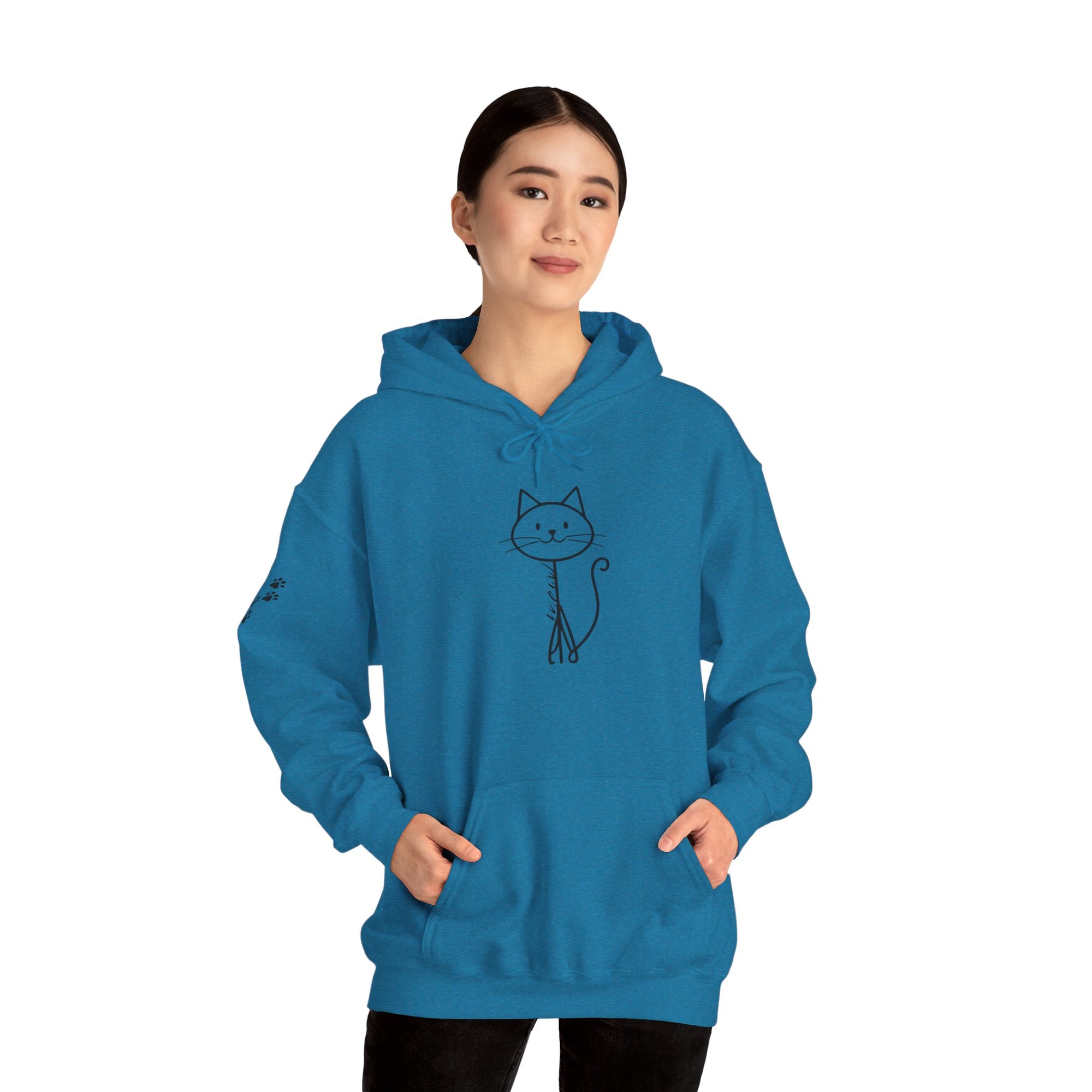 Cozy Stick Cat Lover Hoodie
