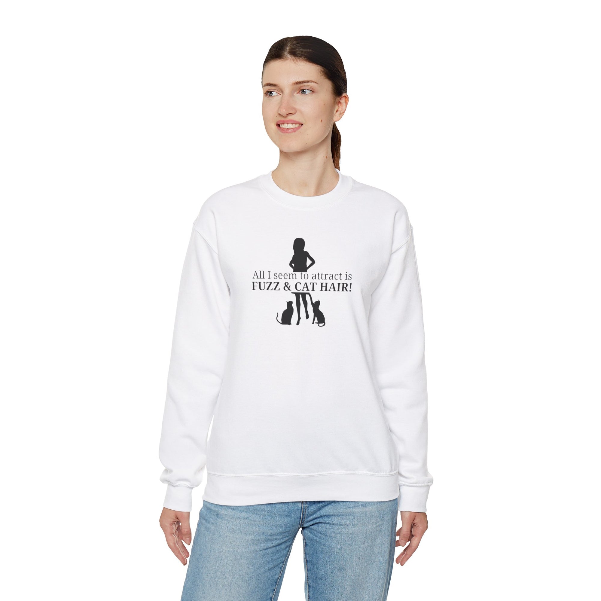 Fuzz & Cat Hair Unisex Heavy Blend™ Crewneck Sweatshirt - Sweatshirt - EpiAl's Shop