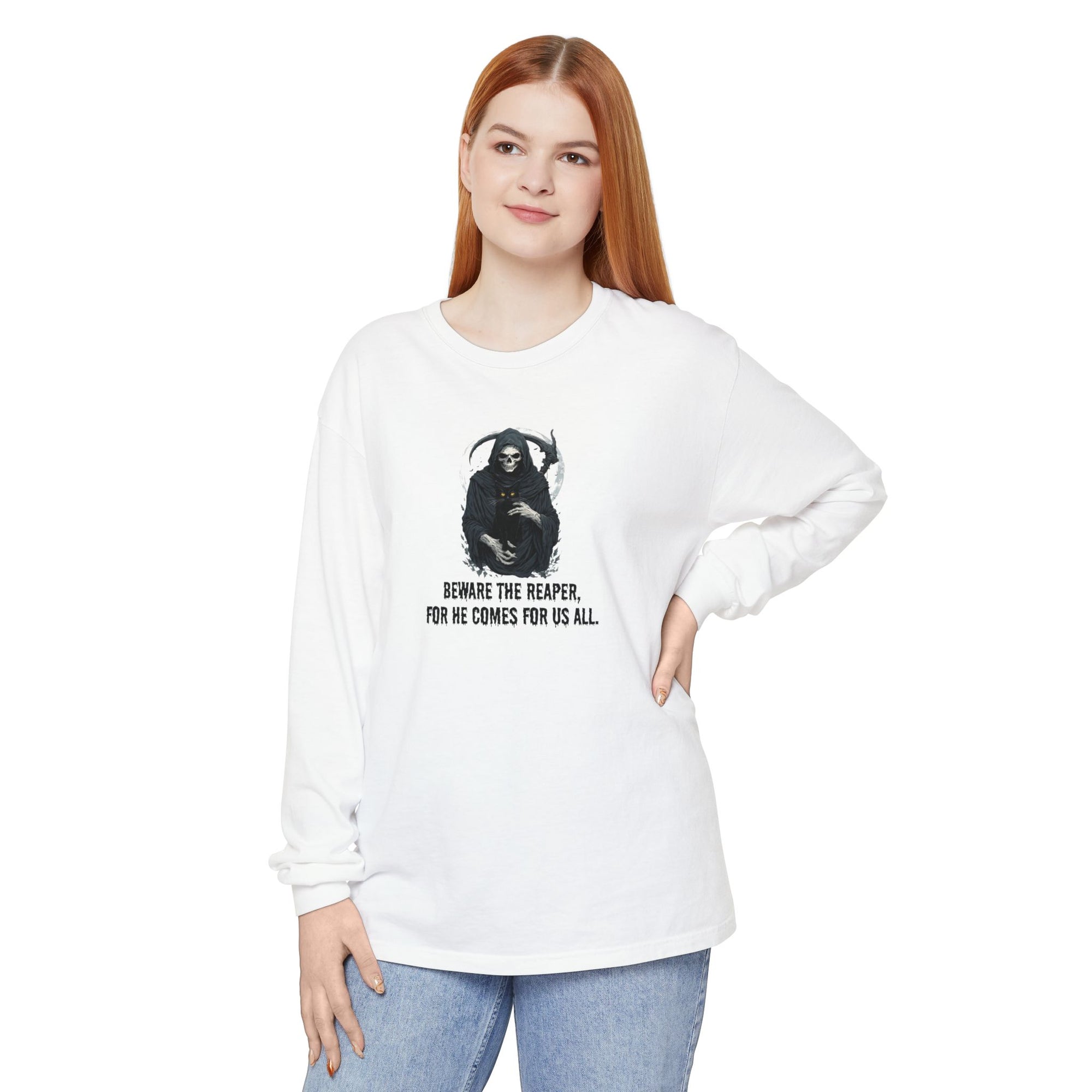 Grim Reaper Long Sleeve T-Shirt, Halloween Apparel