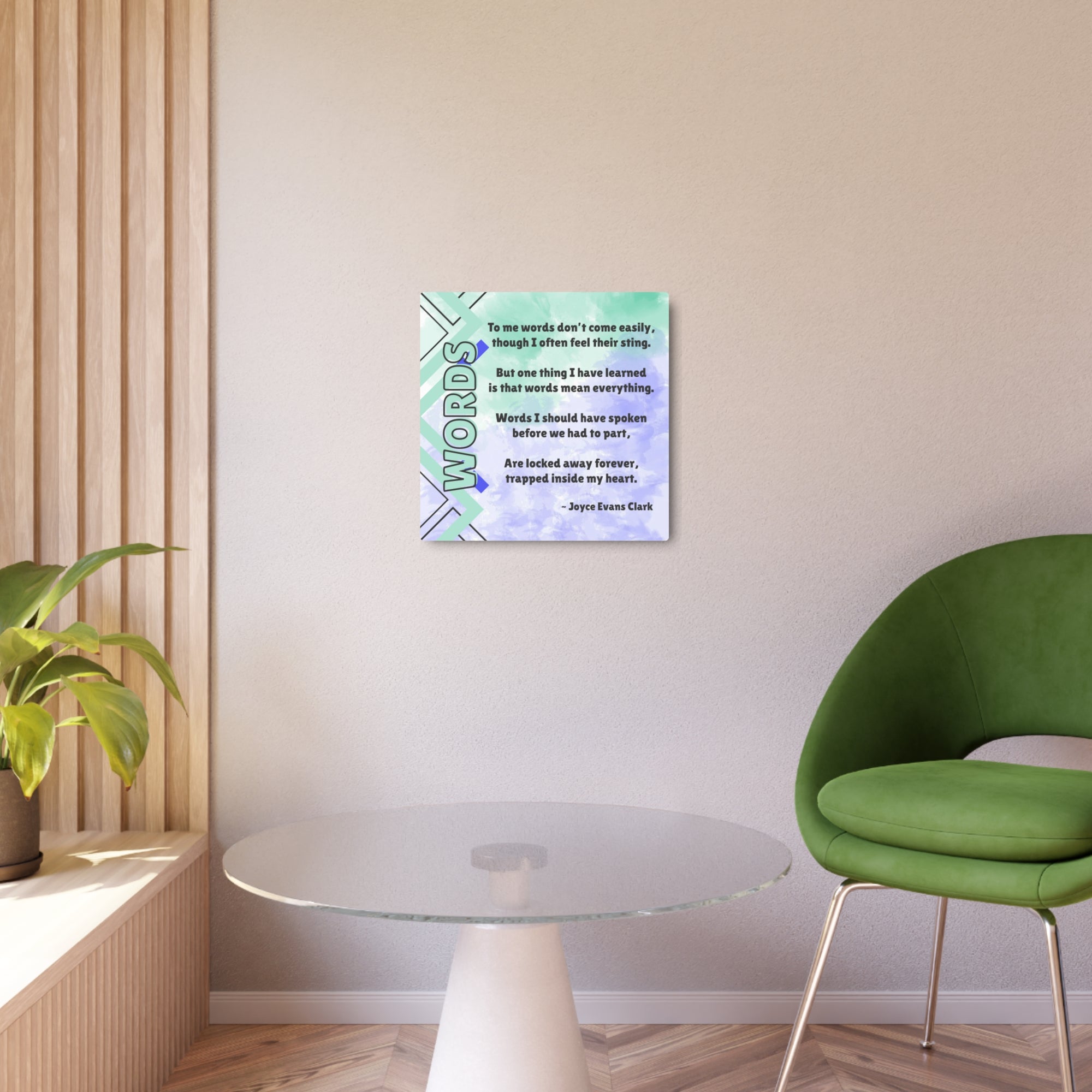 Words Poetry Metal Wall Art Sign, by JEC