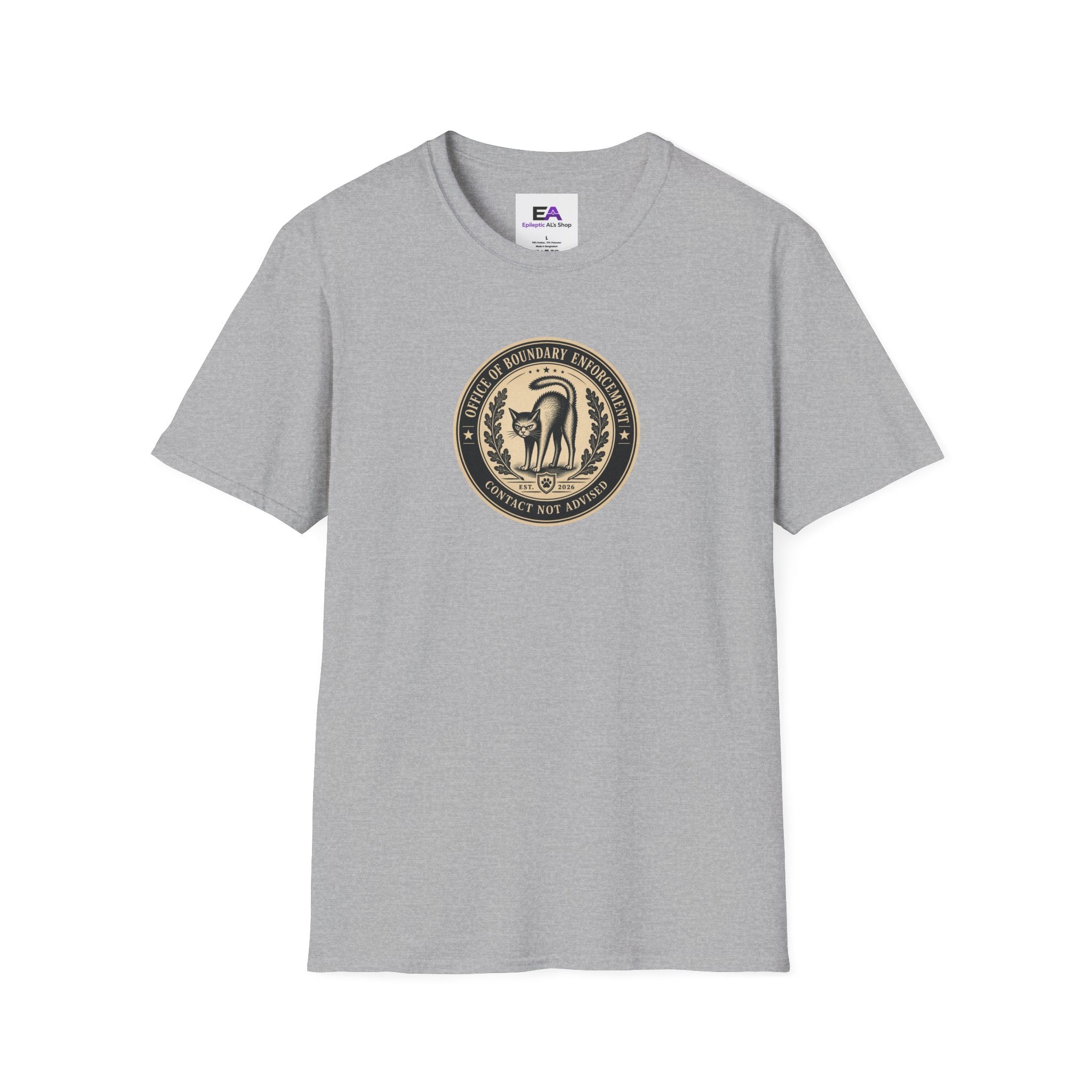 Office of Boundary Enforcement T-Shirt | Funny Cat Personal Space Tee