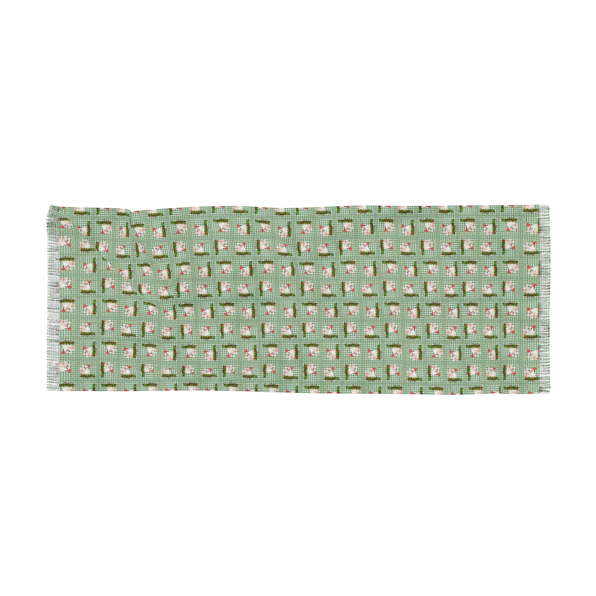 Photo depicting the ​Meowy Christmas Light Scarf from EpiAl's Shop.