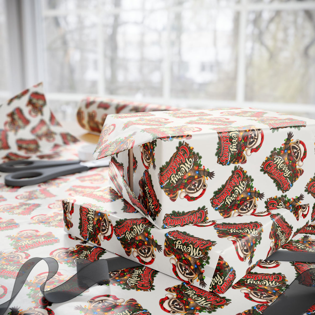 Jimothy the Raccoon Merry Christmas Wrapping Paper | Funny Holiday Gift Wrap