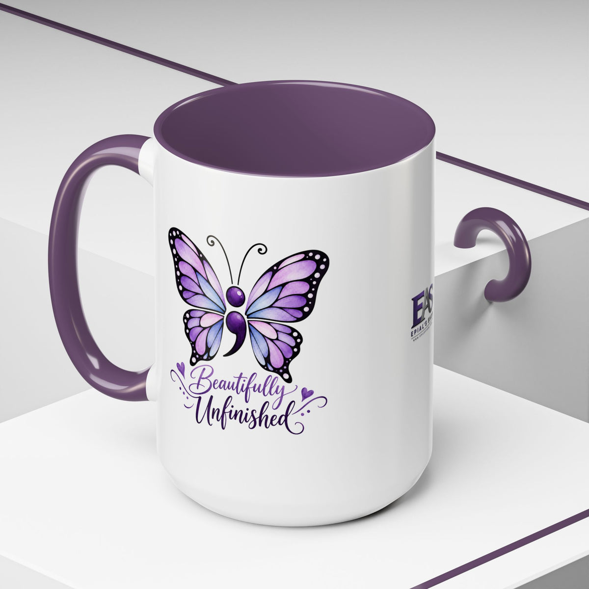 Beautifully Unfinished Semicolon Suicide Awareness Mug