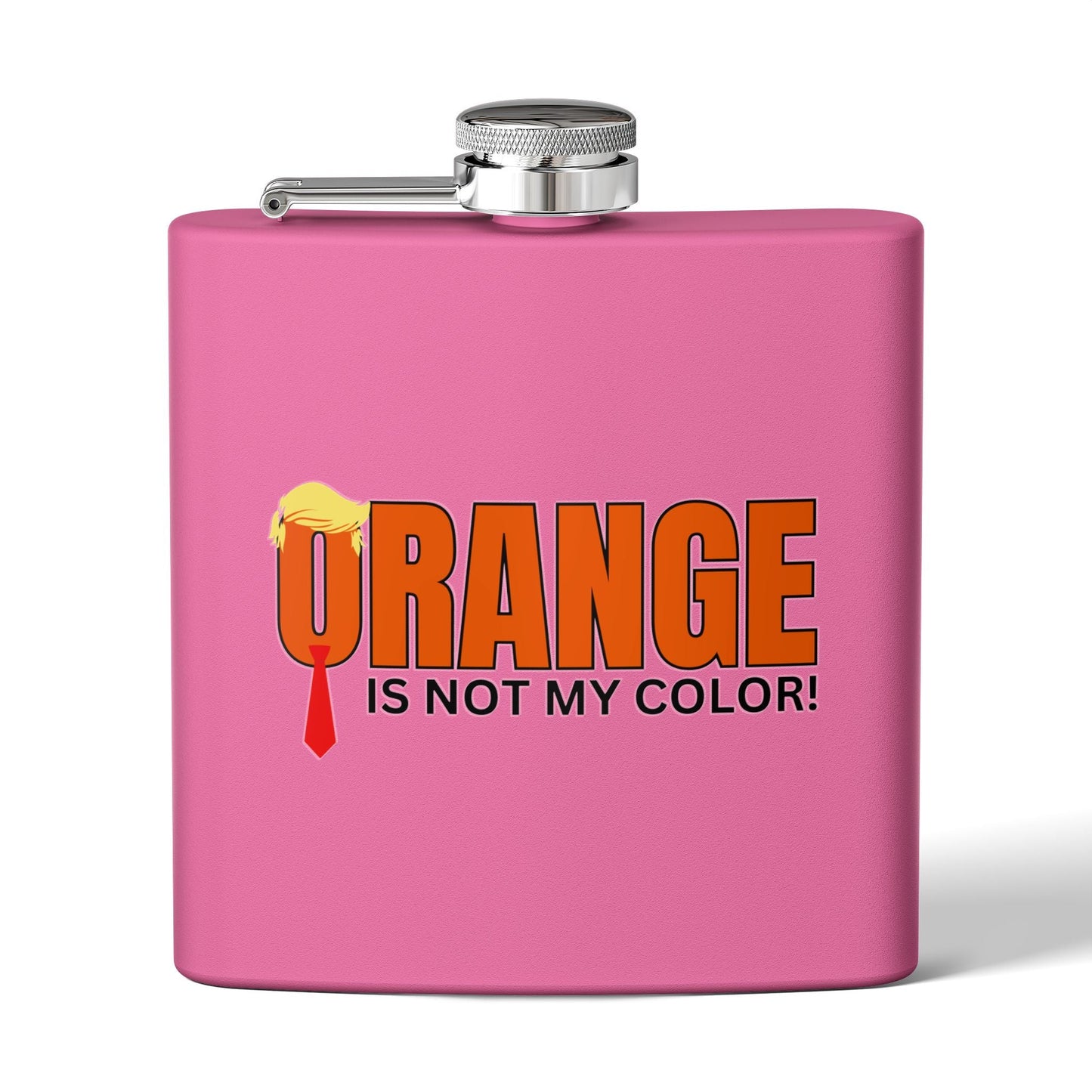 Funny Stainless Steel Flask - "Orange is Not My Color!" - 6oz Gift Printify