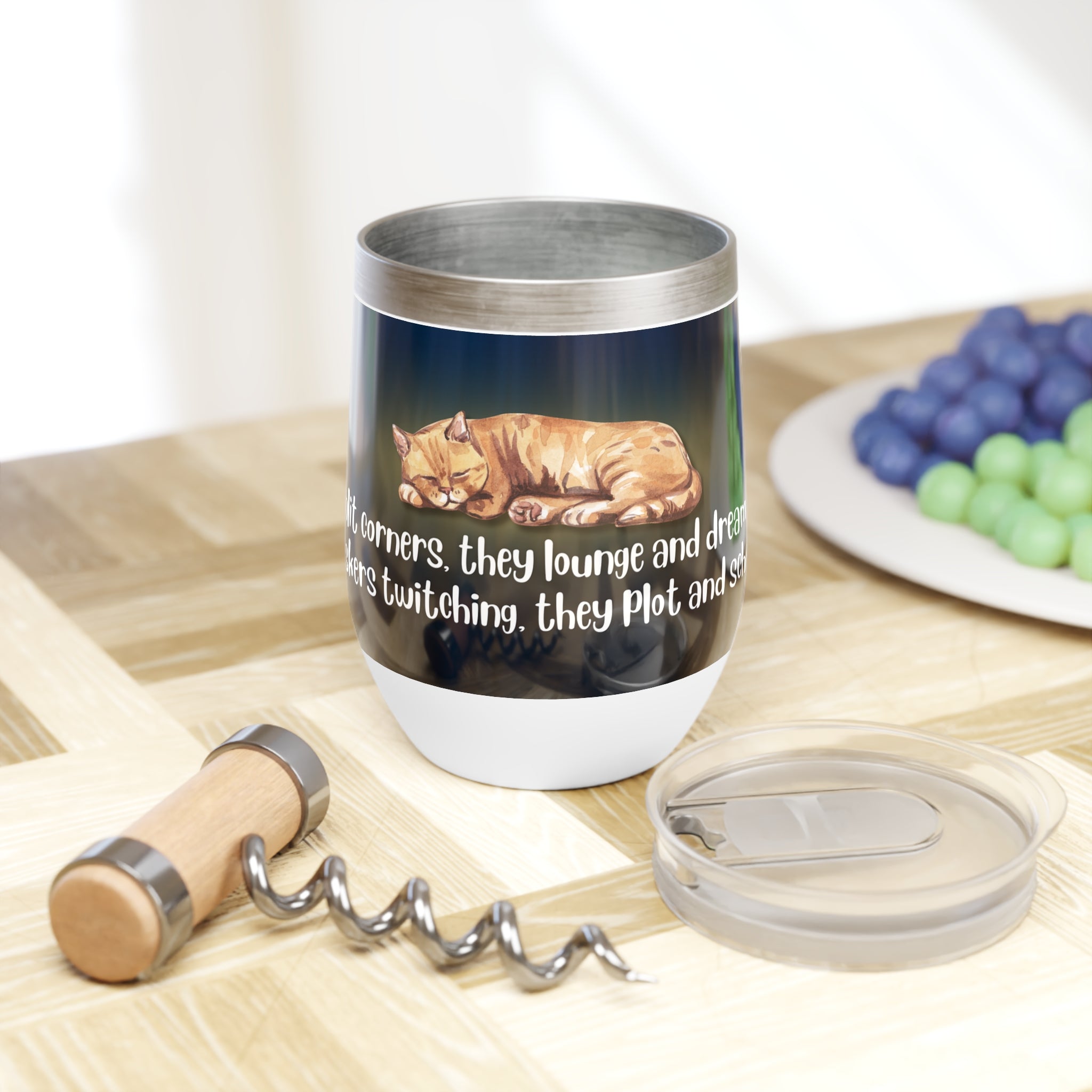 Photo depicting the ​Sunlit Corners Chill Wine Tumbler from EpiAl's Shop.