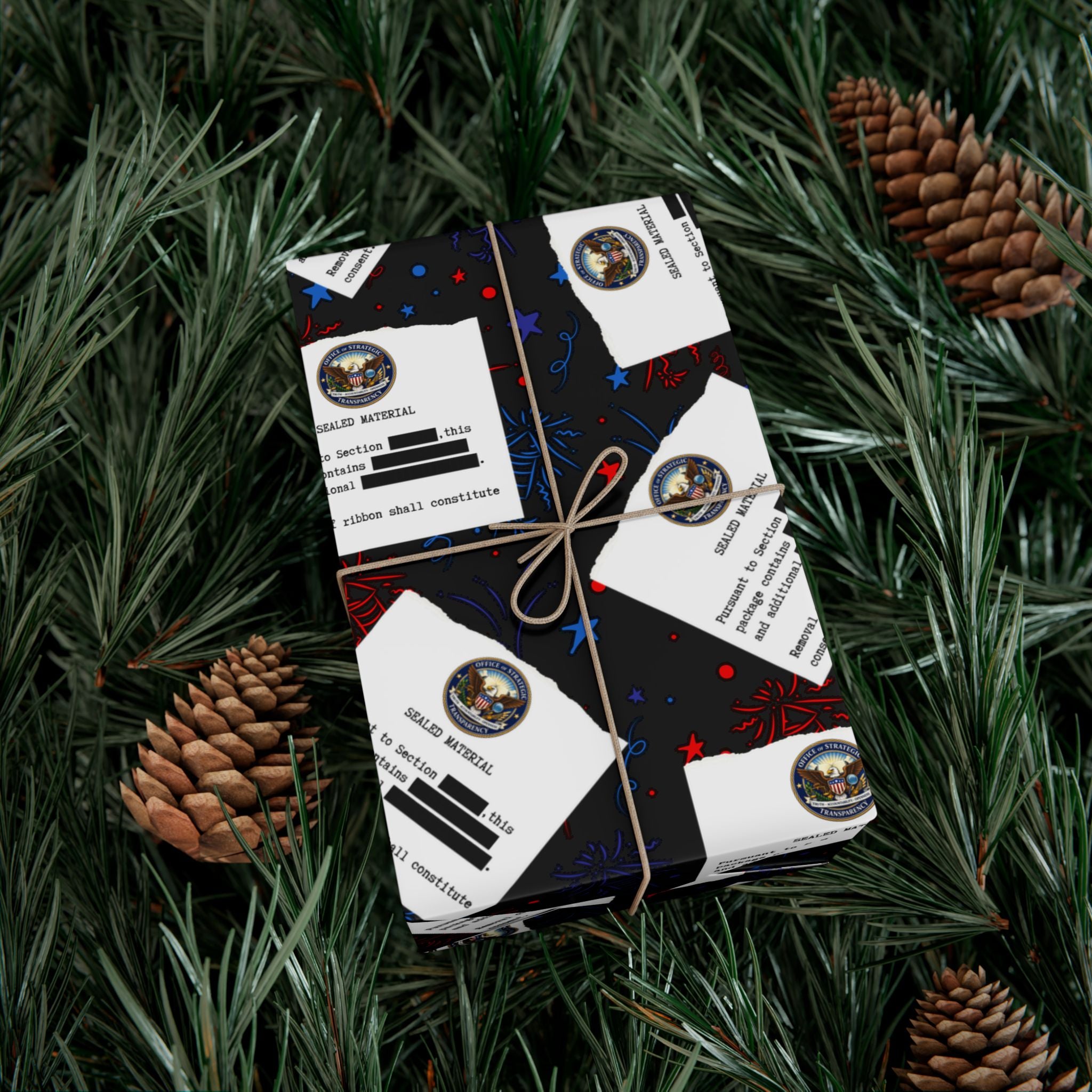 Classified Celebration Gift Wrap – Patriotic Parody Fireworks Wrapping Paper