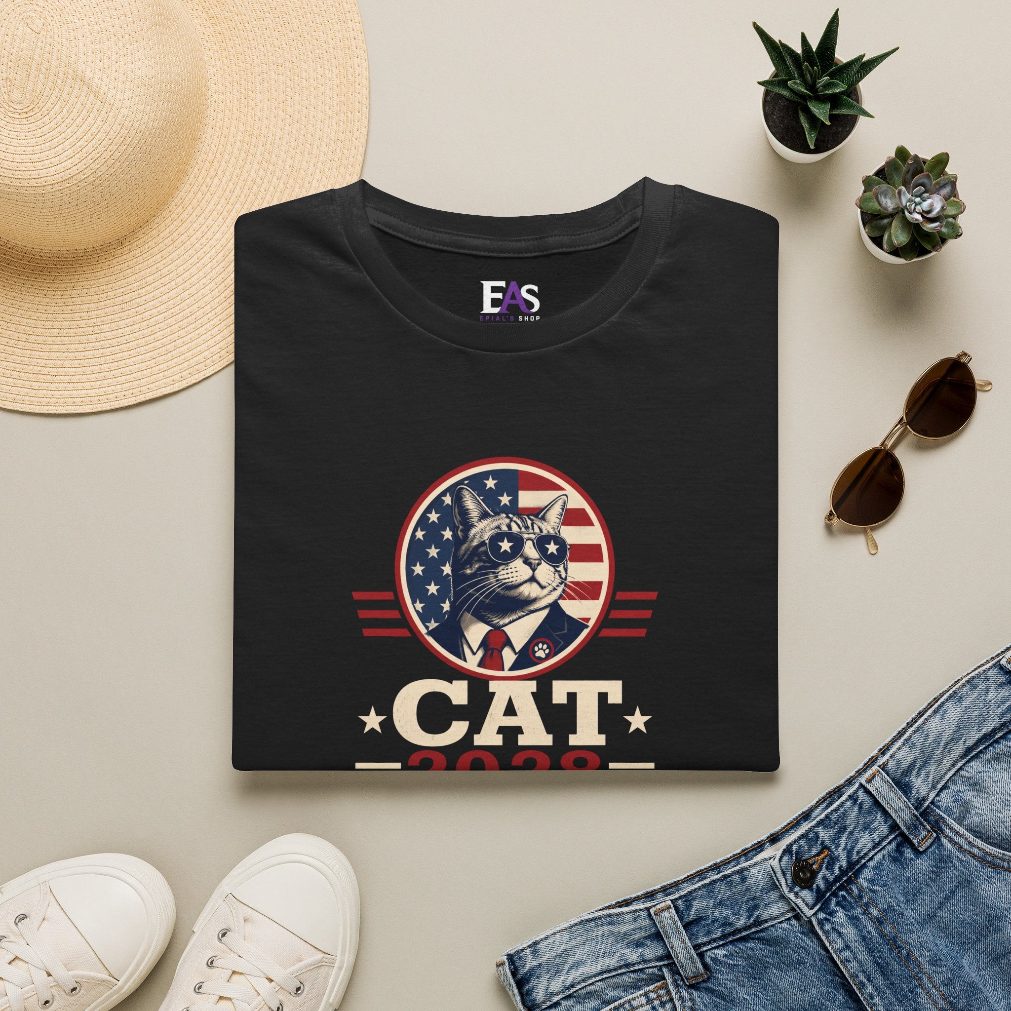 CAT 2028 T-Shirt | Because Humans Had Their Chance Funny Cat Campaign Tee