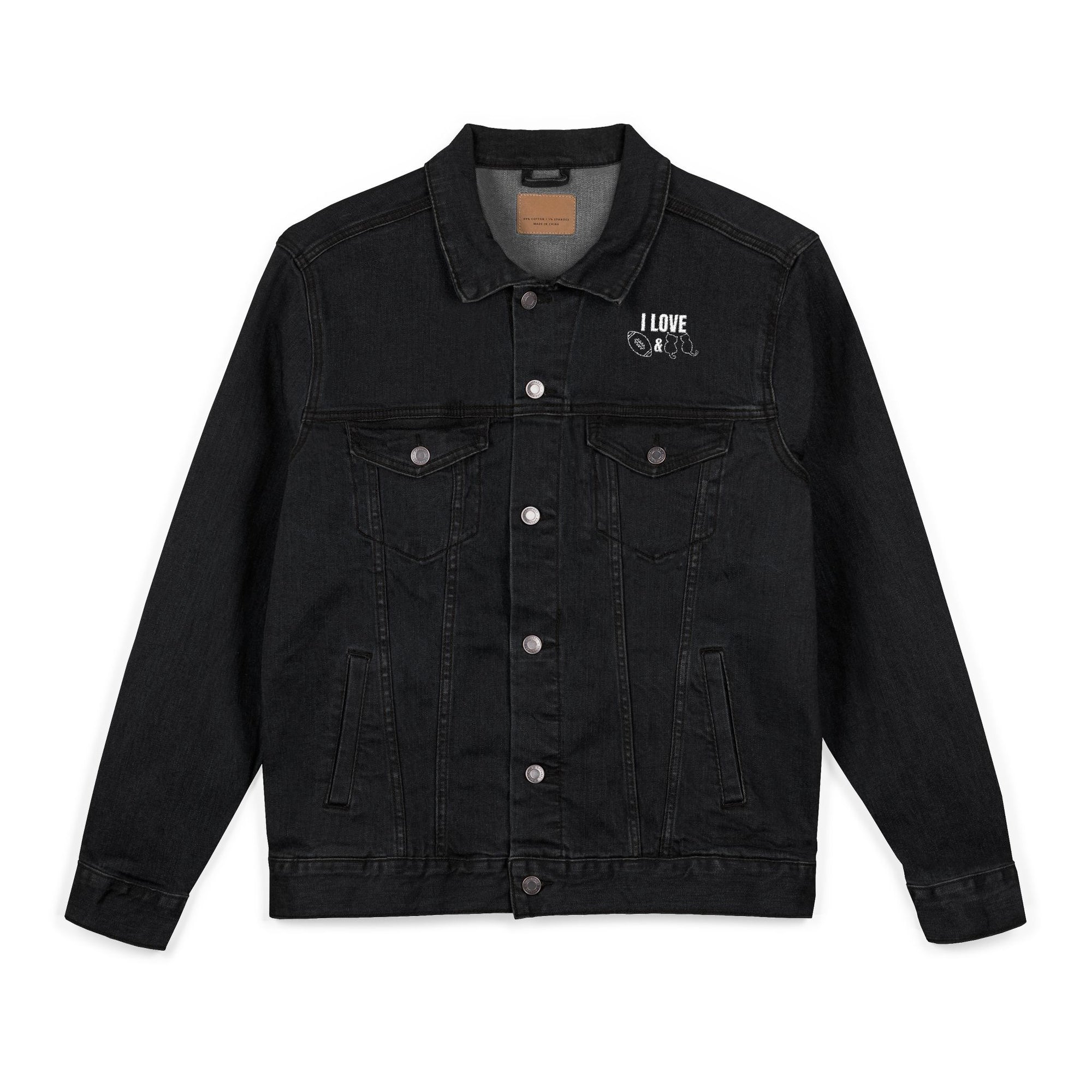 Love Football & Cats Unisex Denim Jacket