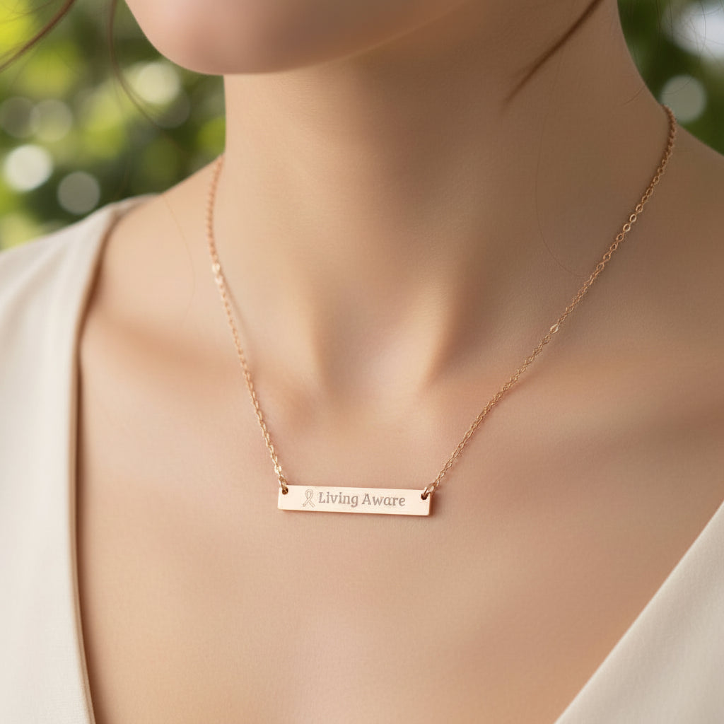 Living Aware Bar Necklace – Minimalist Epilepsy Awareness Jewelry