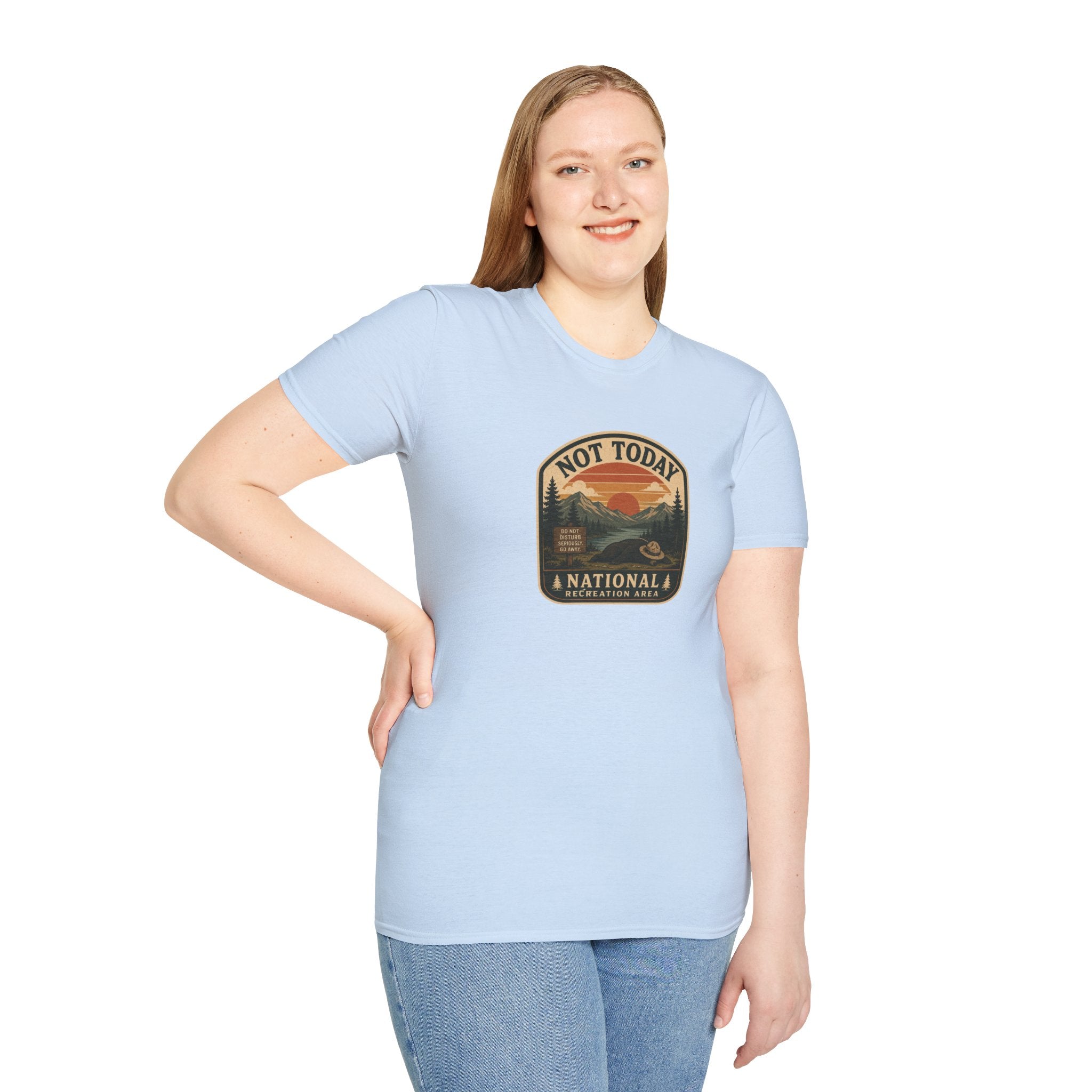 Not Today National Recreation Area Unisex T-Shirt | Funny Retro Outdoors Graphic Tee