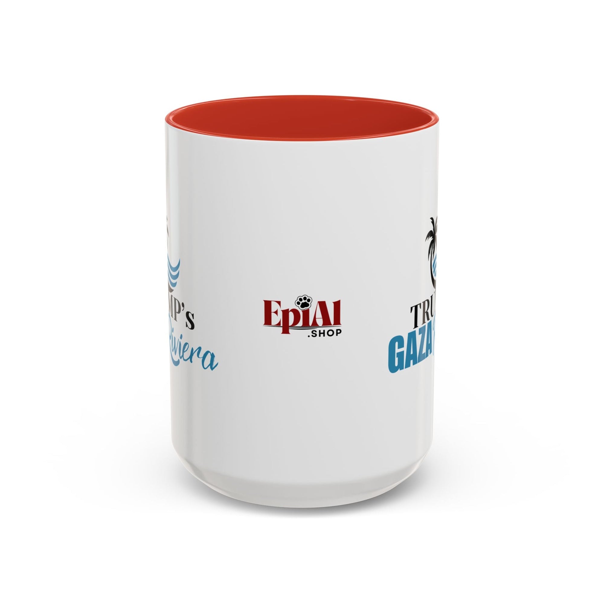 Tropical Trump’s Gaza Riviera Accent Coffee Mug - 11 & 15oz Ceramic Mug for Beach Lovers Printify