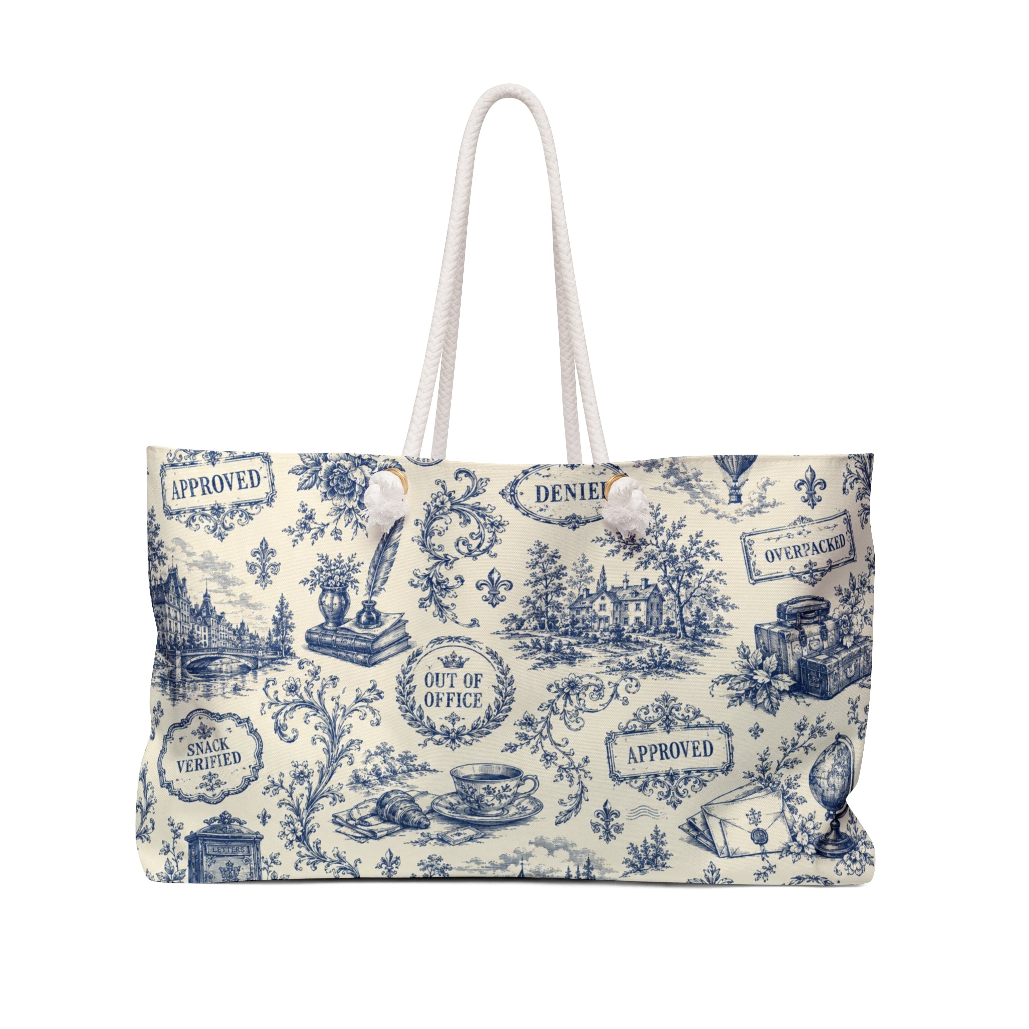 Faux Official Toile Weekender Bag