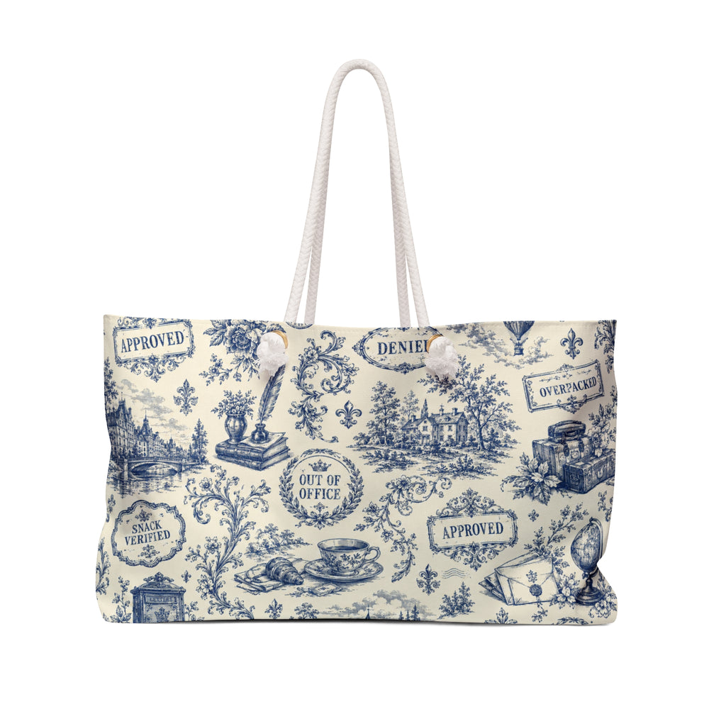 Faux Official Toile Weekender Bag