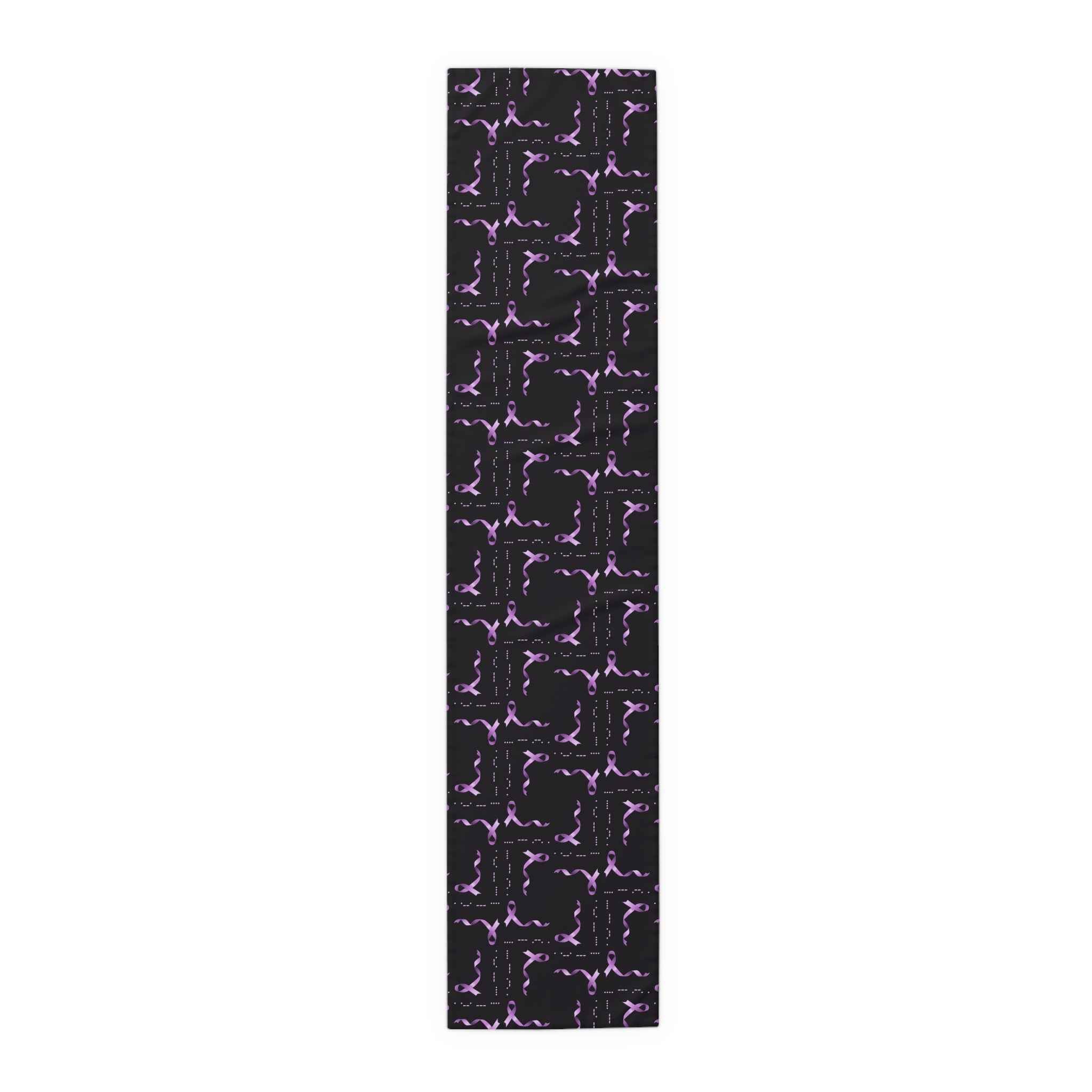 Epilepsy Awareness “HOPE” Morse Code Table Runner – Purple Ribbon Design