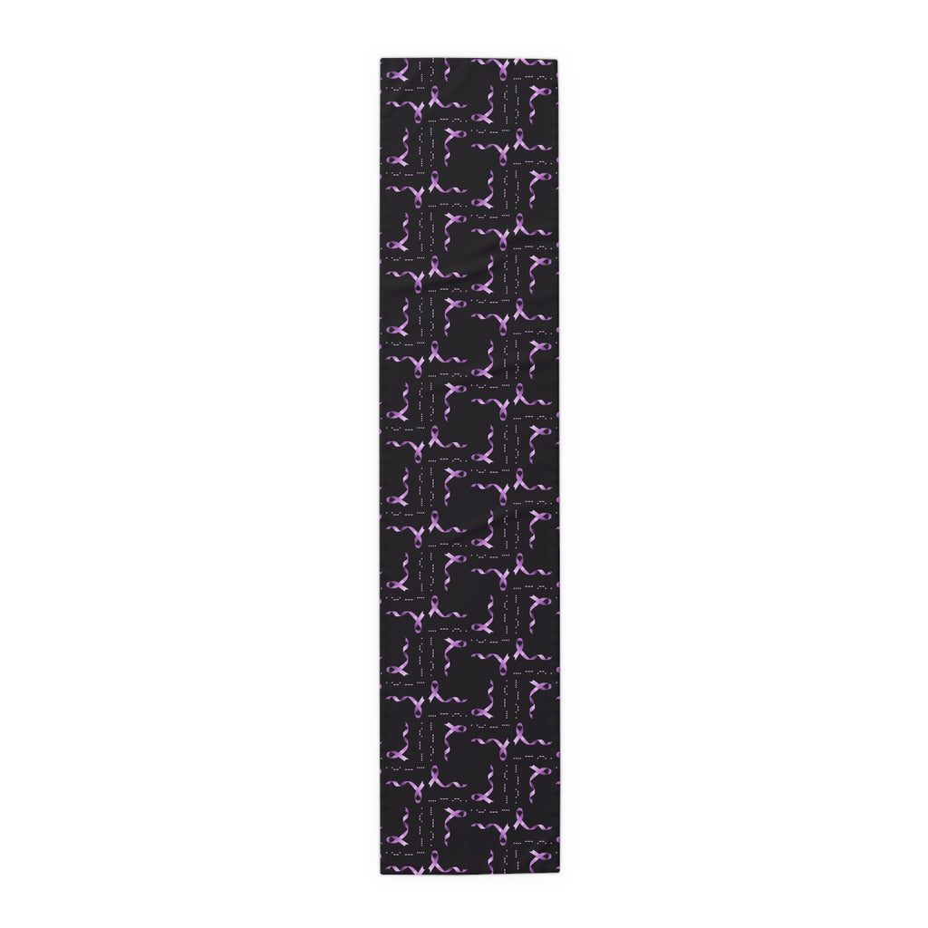 Epilepsy Awareness “HOPE” Morse Code Table Runner – Purple Ribbon Design