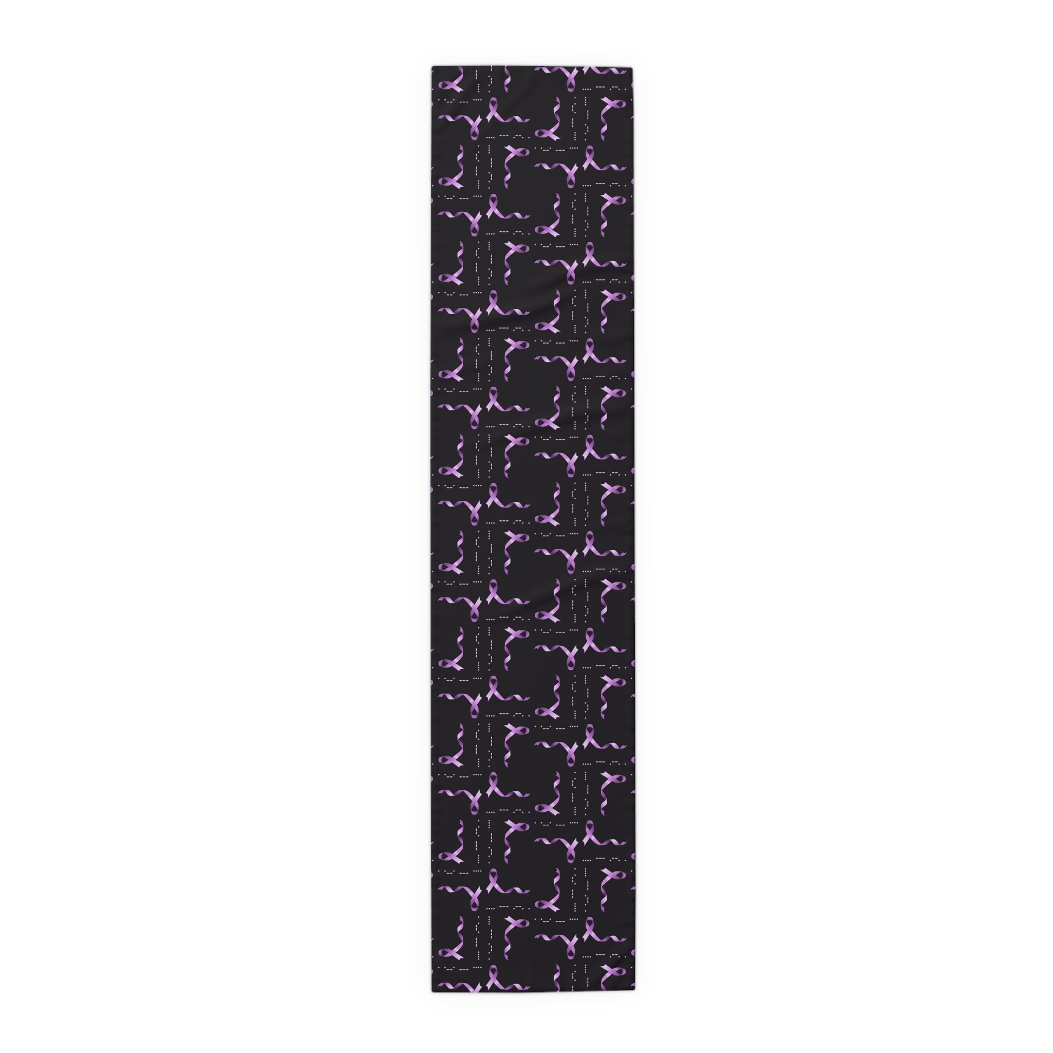 Epilepsy Awareness “HOPE” Morse Code Table Runner – Purple Ribbon Design