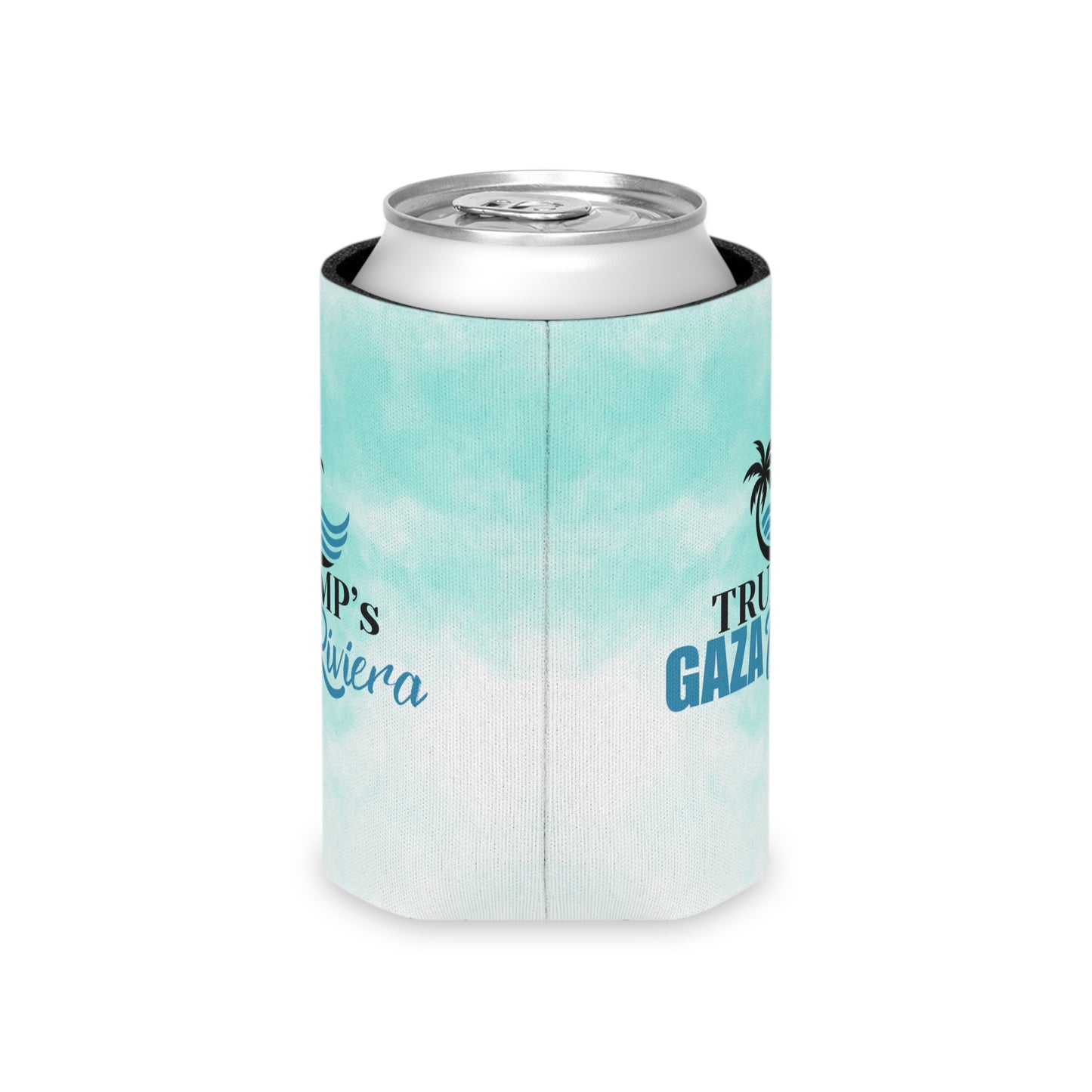 Tropical Themed Can Cooler - Trump's Gaza Riviera, Beach Party Essential