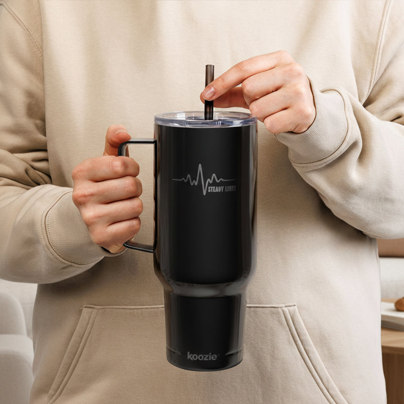 Steady Light 40oz Insulated Tumbler – Engraved Travel Mug with Handle
