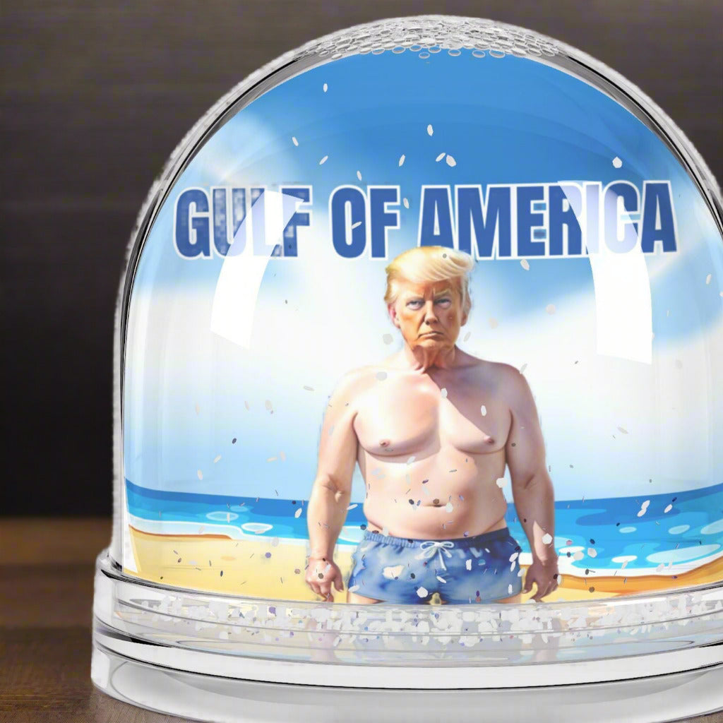 Humorous Trump Gulf Snow Globe, Political Decor