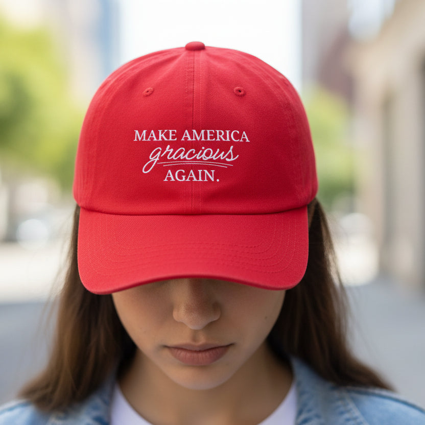 Cranberry Make America Gracious Again Hat – Polite Political Parody Cap