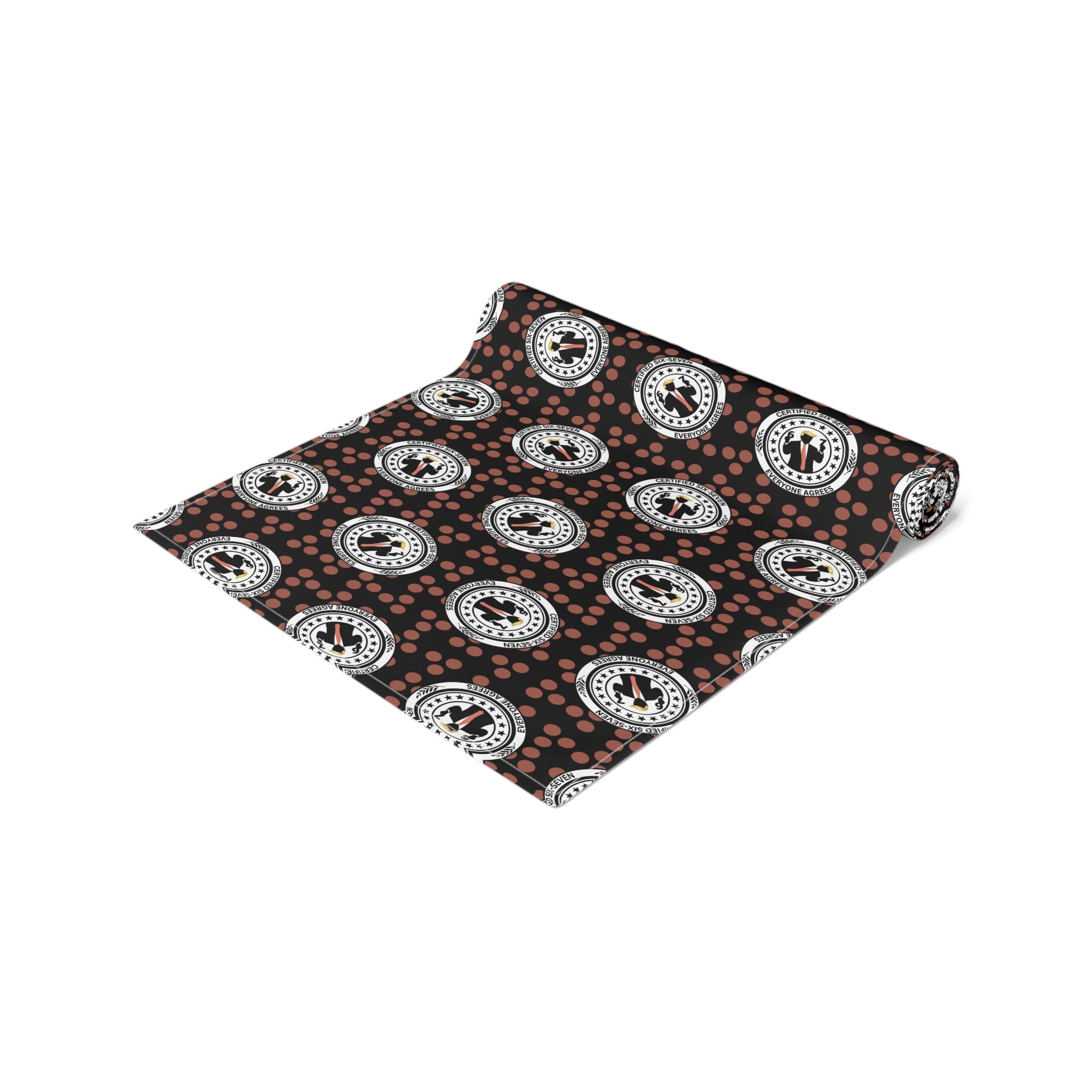 Certified Six Seven Table Runner – Political Parody Medallion Table Decor