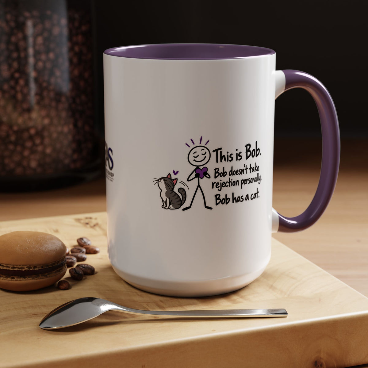 This Is Bob Cat Mug | Funny Cat Lover Coffee Mug | Rejection Humor Gift (11/15oz Accent)