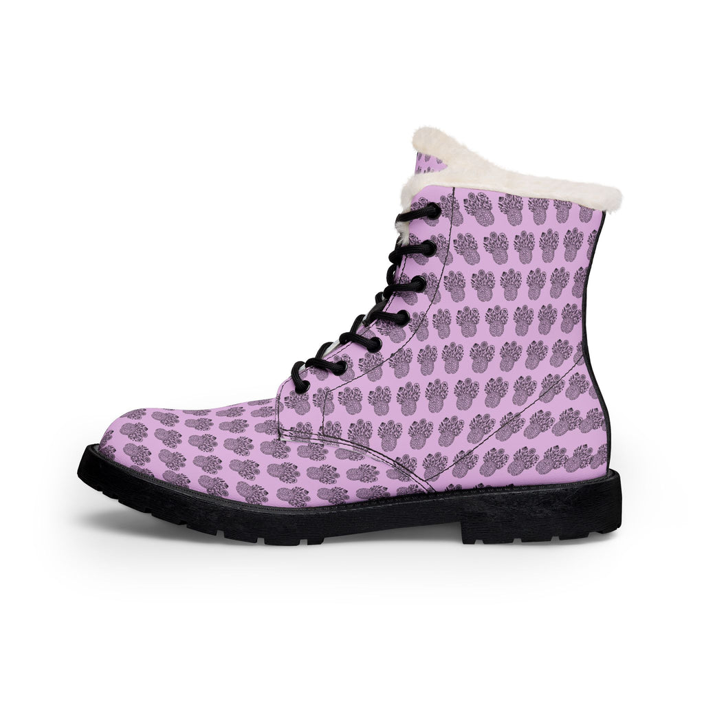 Beautifully Unpredictable Epilepsy Awareness Brain & Flowers Fur-Lined Boots