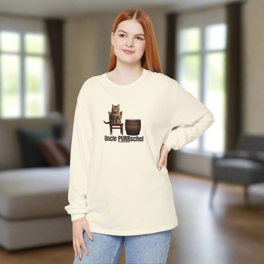 Uncle PURRschel Long Sleeve T-Shirt, Funny Cat Shirt