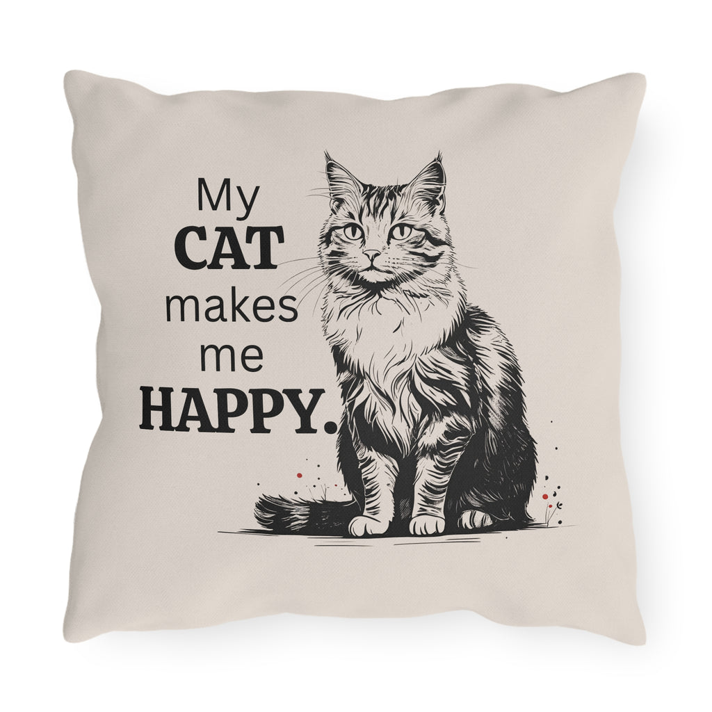 Cat-Themed Outdoor Pillows, Cozy Decor for Cat Lovers