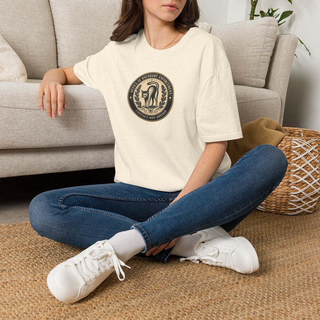Office of Boundary Enforcement T-Shirt | Funny Cat Personal Space Tee