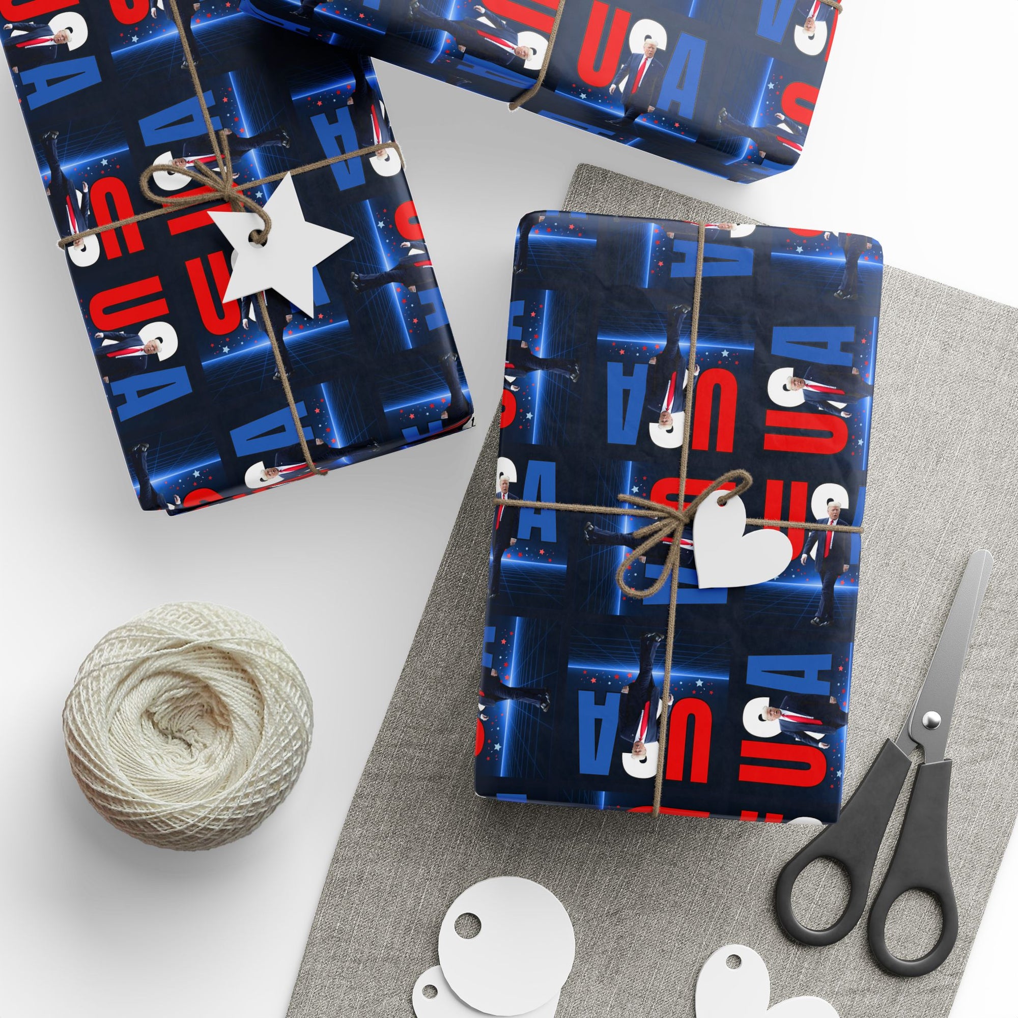 Patriotic USA Wrapping Paper for Celebrations and Holidays
