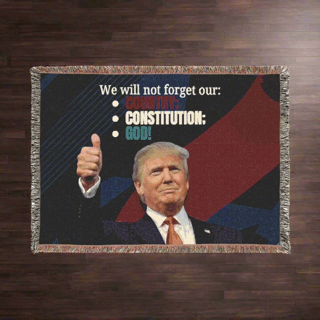 Trump Country Constitution God Woven Blanket