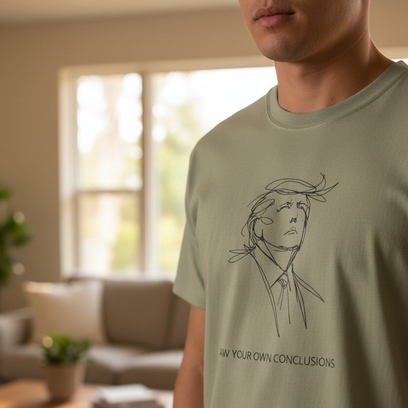 Draw Your Own Conclusions Unisex Graphic Tee – Minimal Line Art Statement Shirt