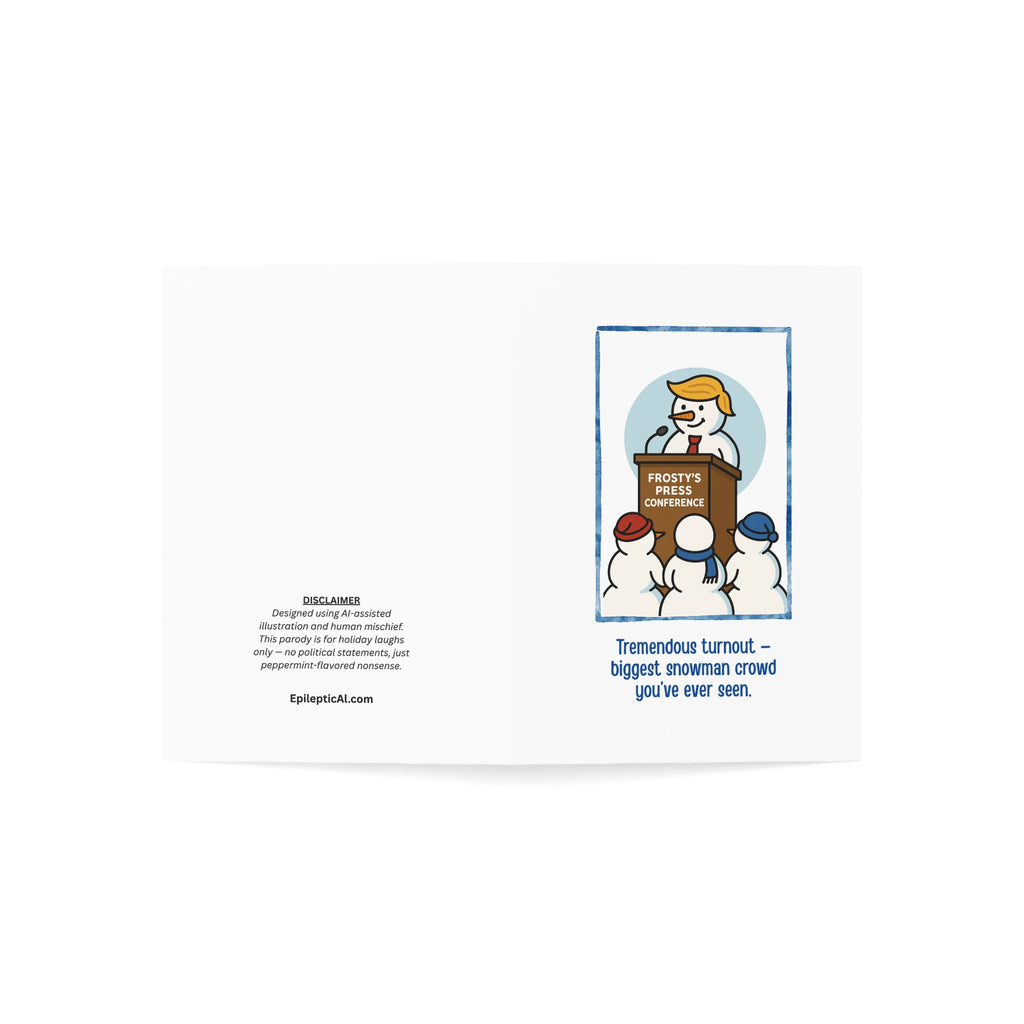 Frosty’s Press Conference Christmas Card – 1, 10, 30, 50 pc sets