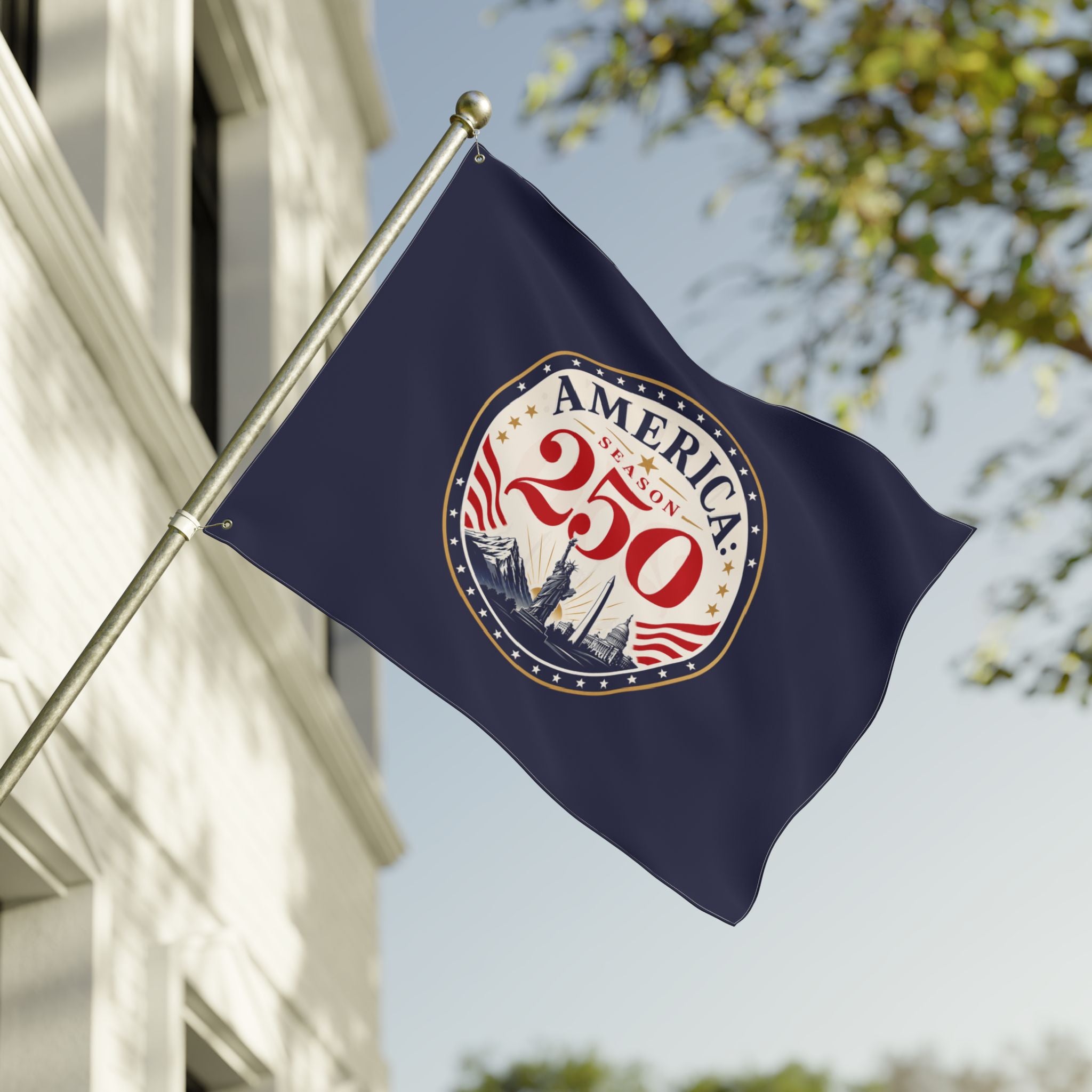 America 250 Season Flag | Patriotic Americana Double-Sided House Flag