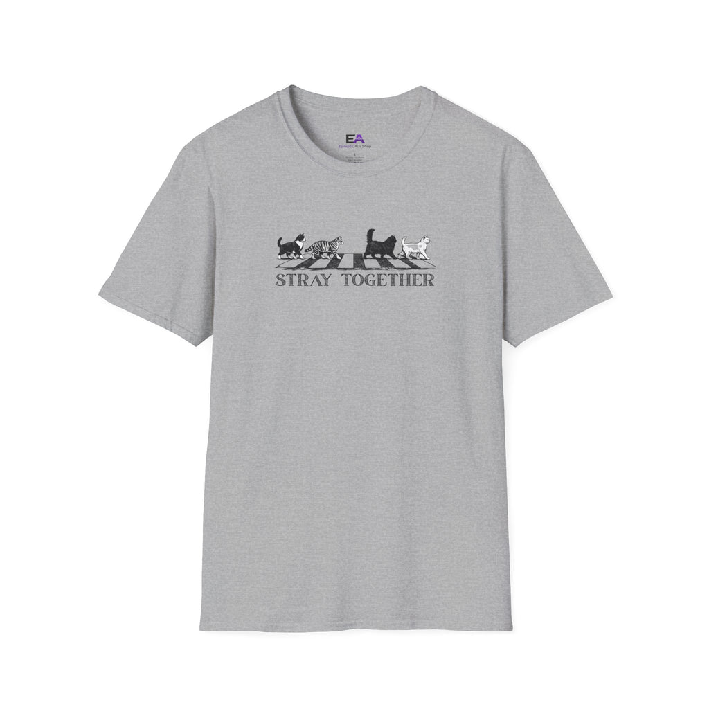 Stray Together Cat Crosswalk T-Shirt | Minimalist Cat Lover Graphic Tee