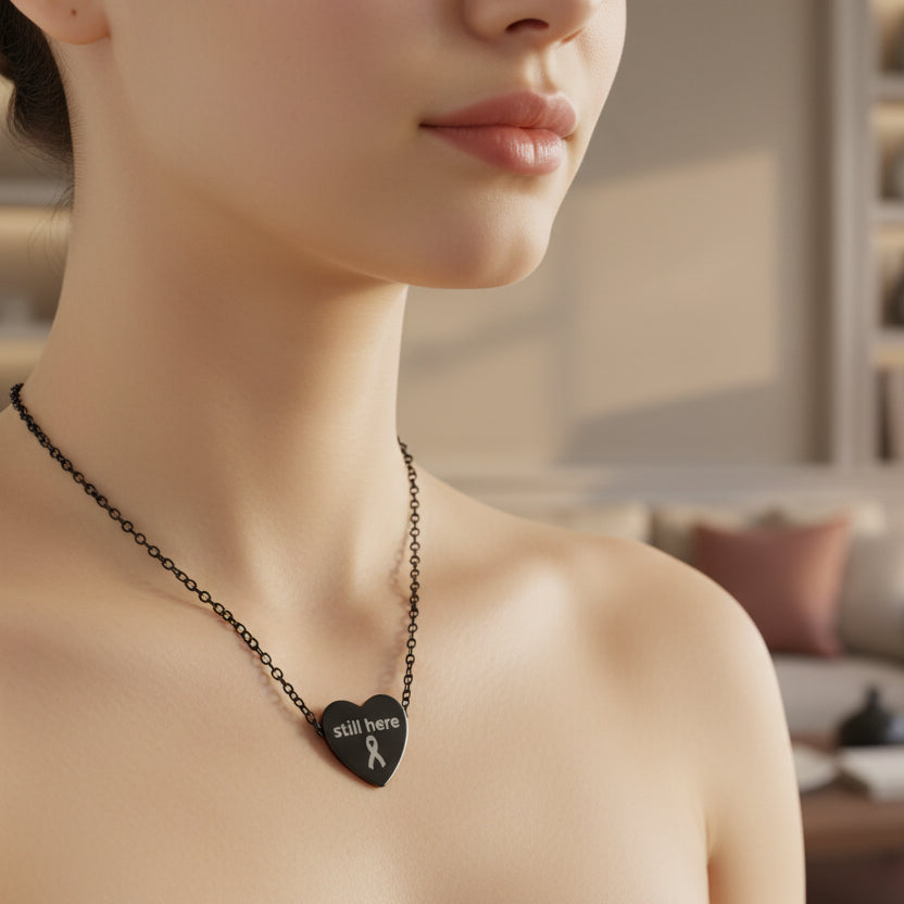 Still Here – Engraved Heart Awareness Necklace