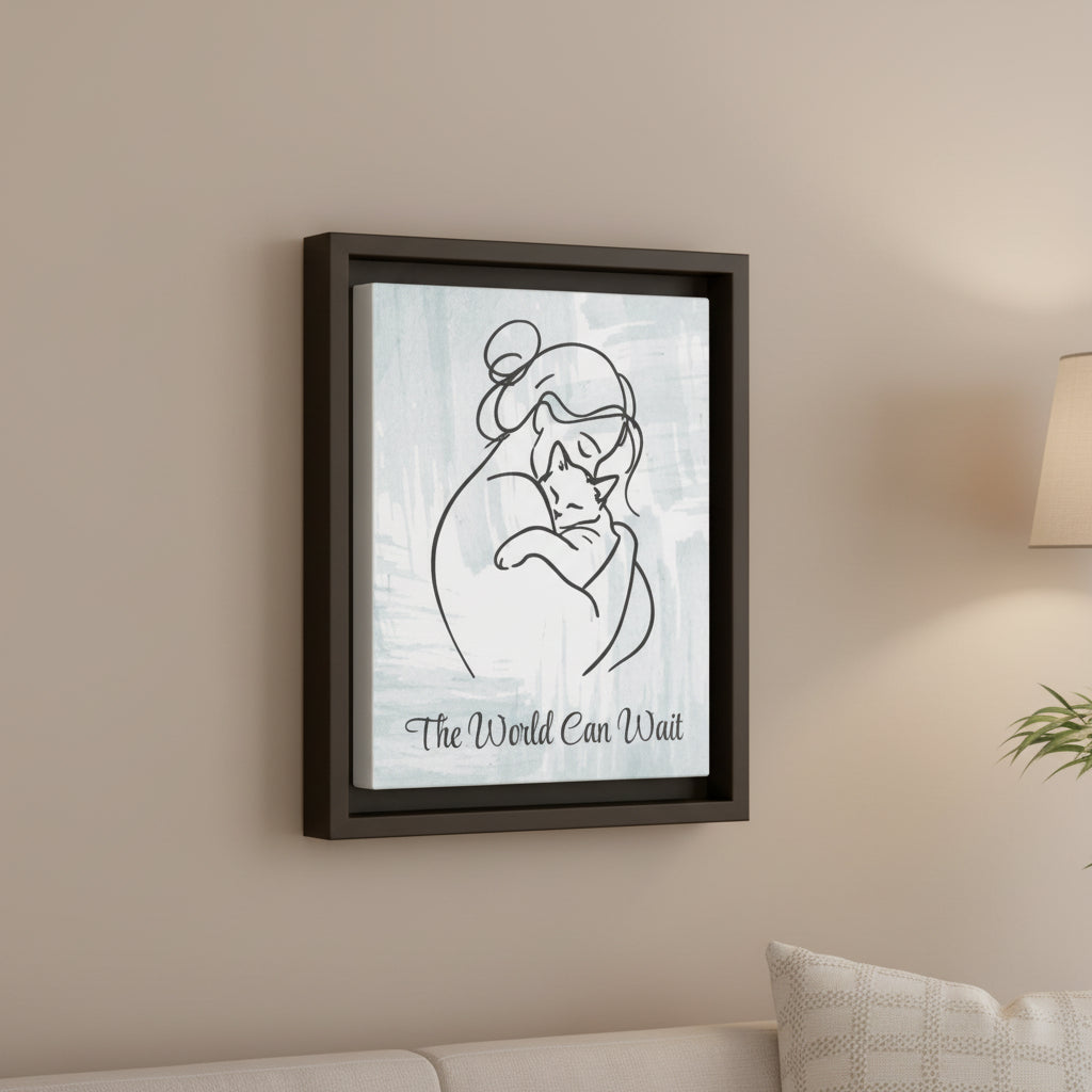 The World Can Wait Cat Canvas Print