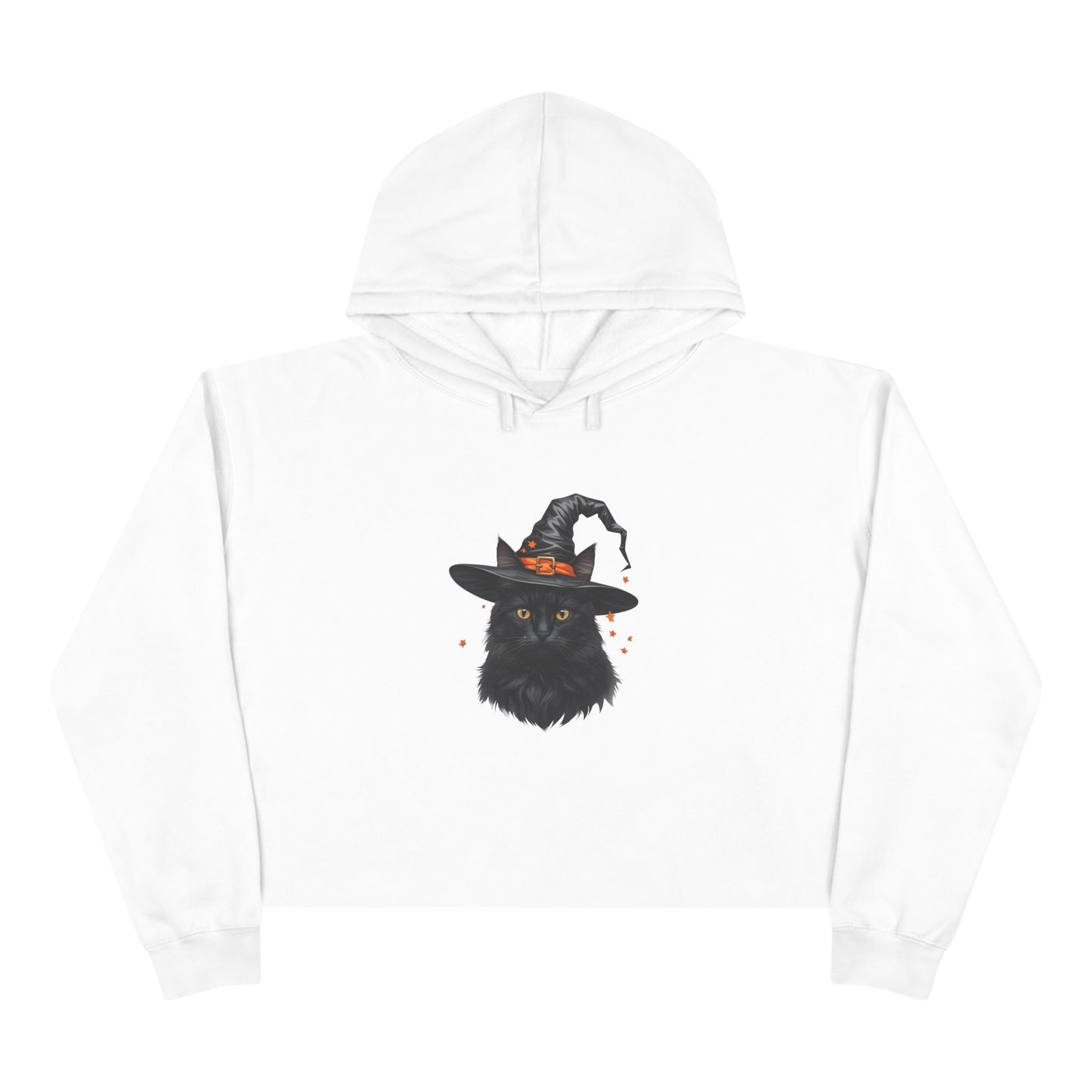 Spooky Cat Crop Hoodie for Women