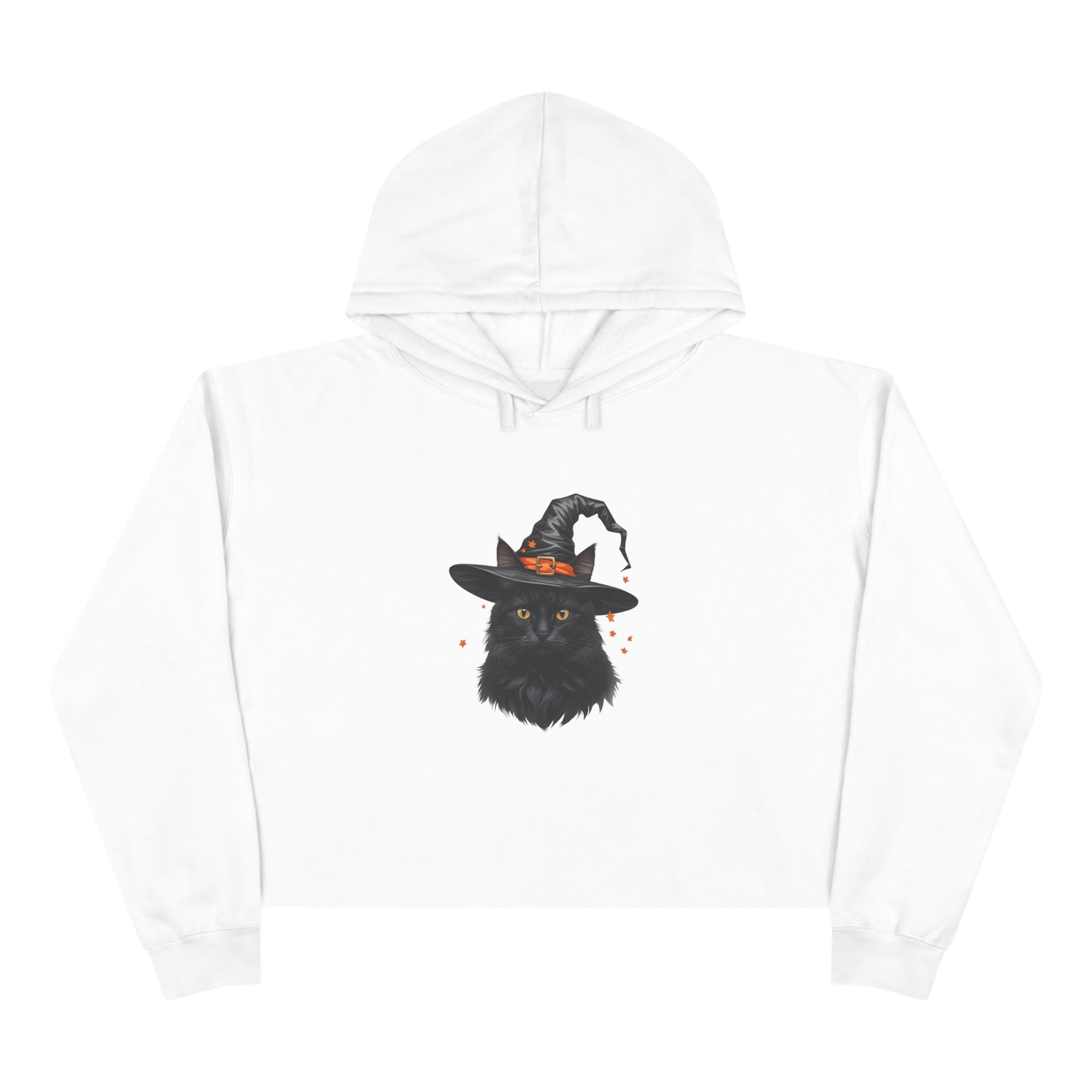 Spooky Cat Crop Hoodie for Women
