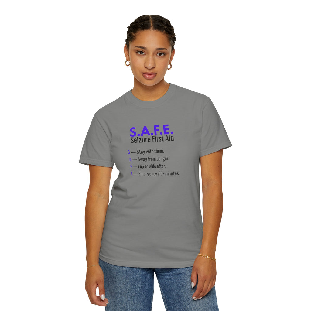 S.A.F.E. Seizure First Aid T-Shirt – Epilepsy Awareness Education Tee