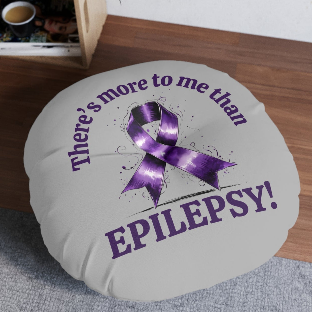 Epilepsy Awareness Tufted Floor Pillow, Round Cushion