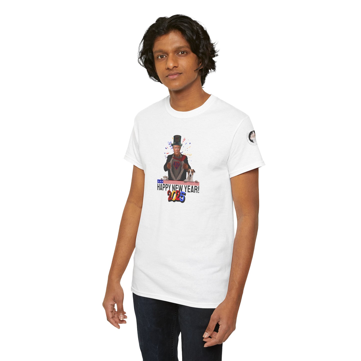 Trump Happy New Year 2025 Unisex Heavy Cotton Tee