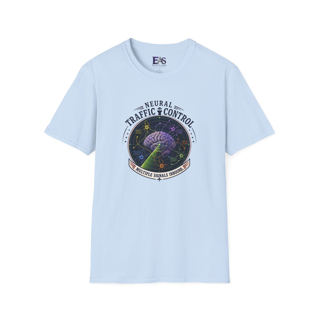 Neural Traffic Control T-Shirt | Brain Radar Graphic Tee