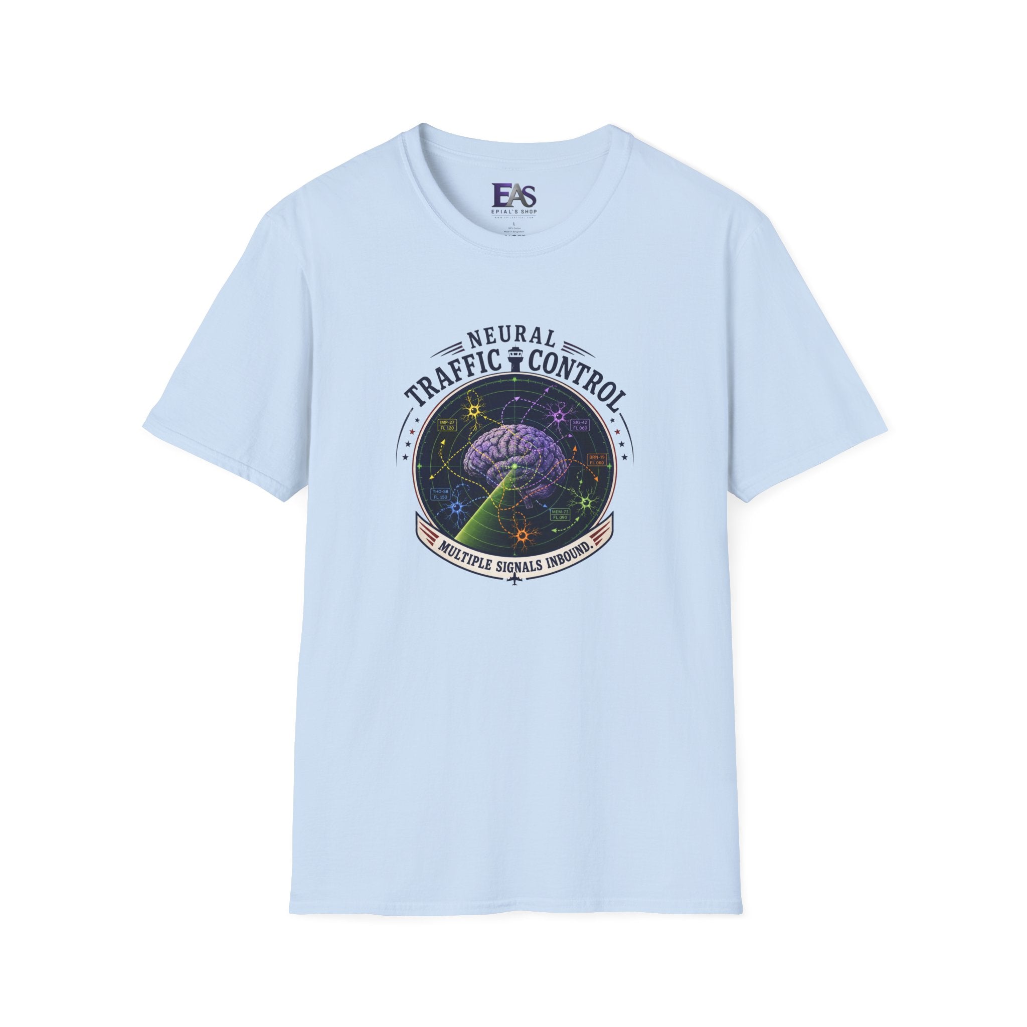 Neural Traffic Control T-Shirt | Brain Radar Graphic Tee